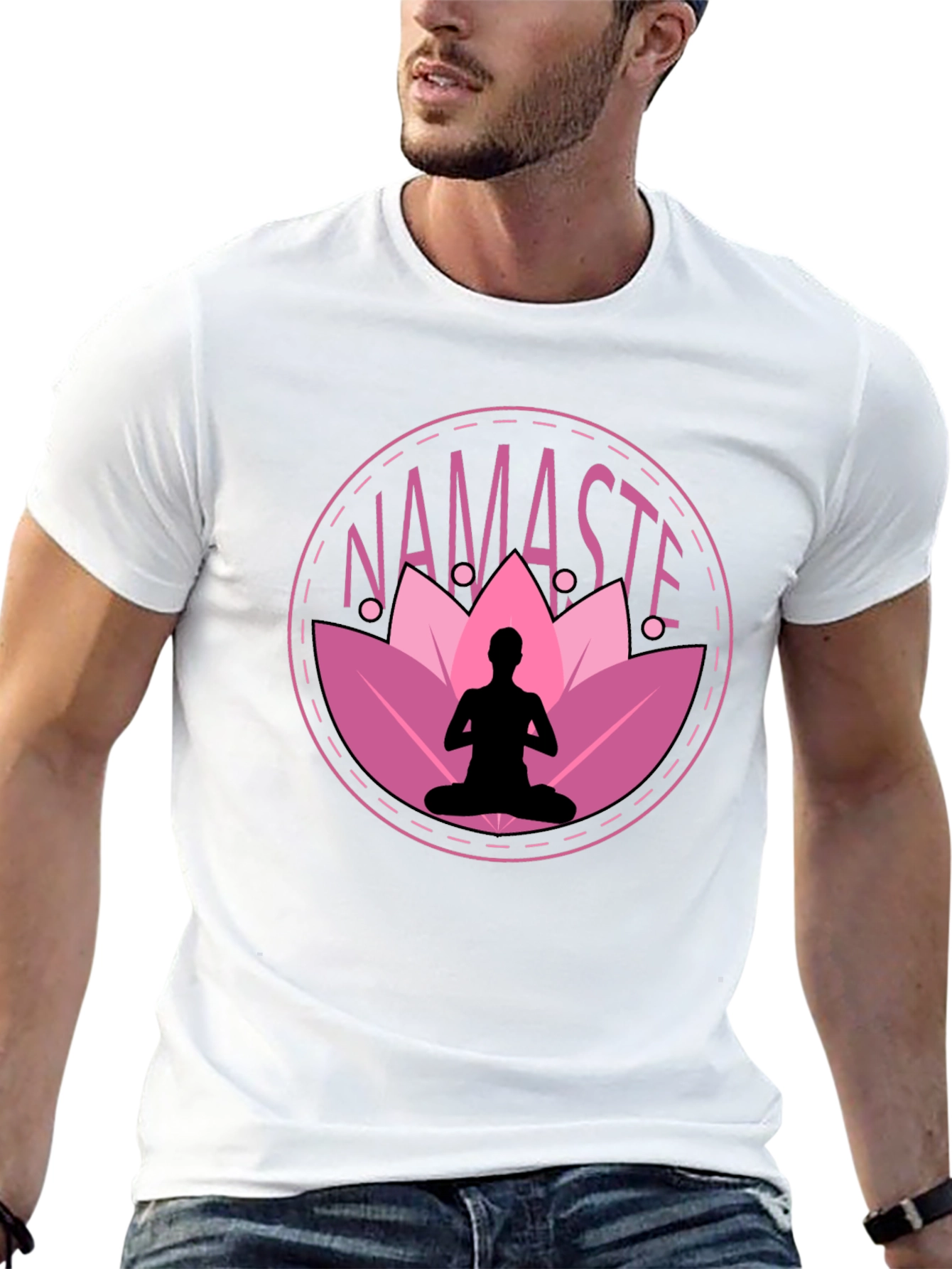 Namaste Yoga T-Shirt - Meditating Lotus Design