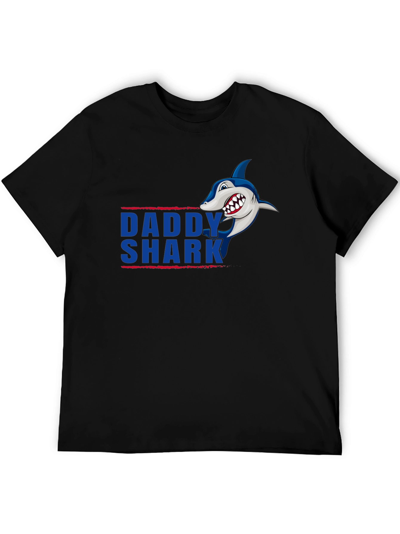 Daddy Shark Graphic Tee - Black Cotton T-Shirt