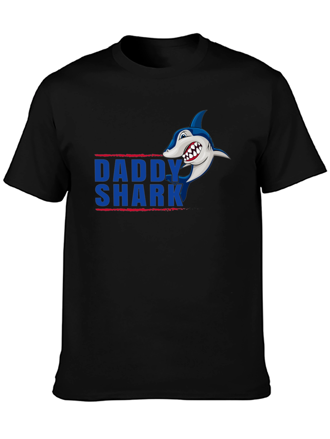 Daddy Shark Graphic Tee - Black Cotton T-Shirt