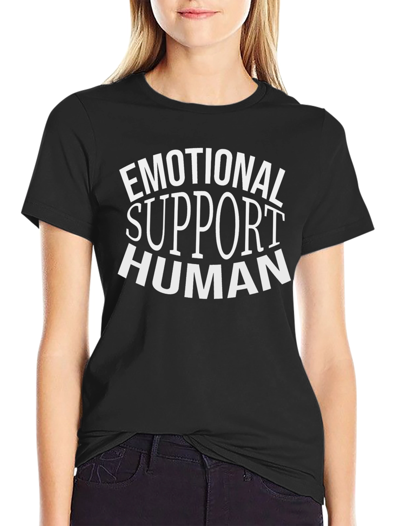 Emotional Support Human T-Shirt - Black Cotton Tee