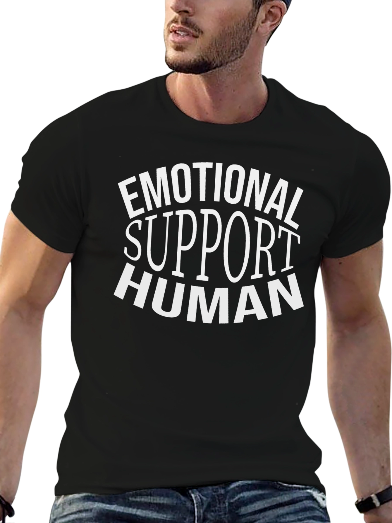 Emotional Support Human T-Shirt - Black Cotton Tee