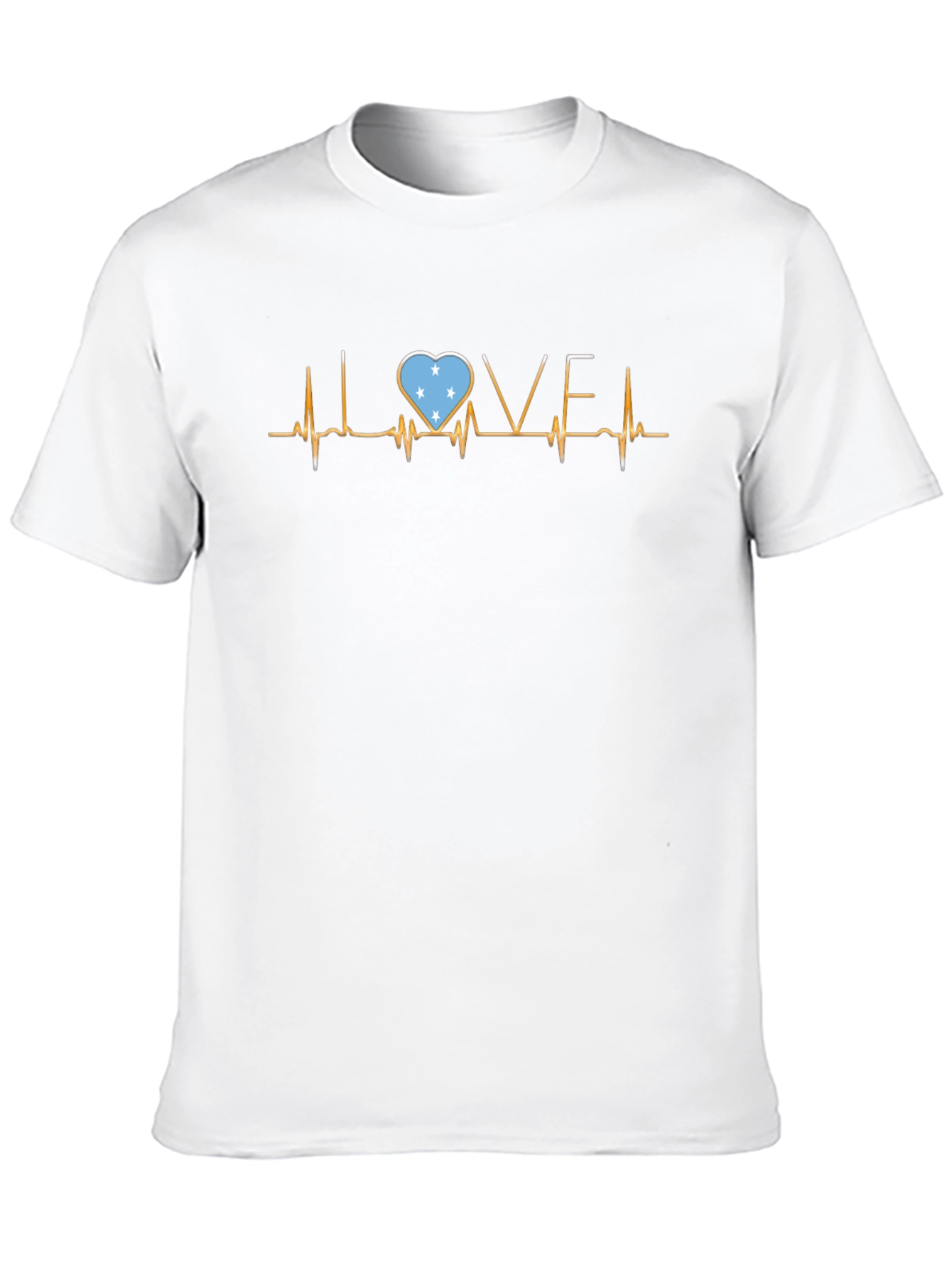 Love Micronesia Flag Heartbeat T-Shirt