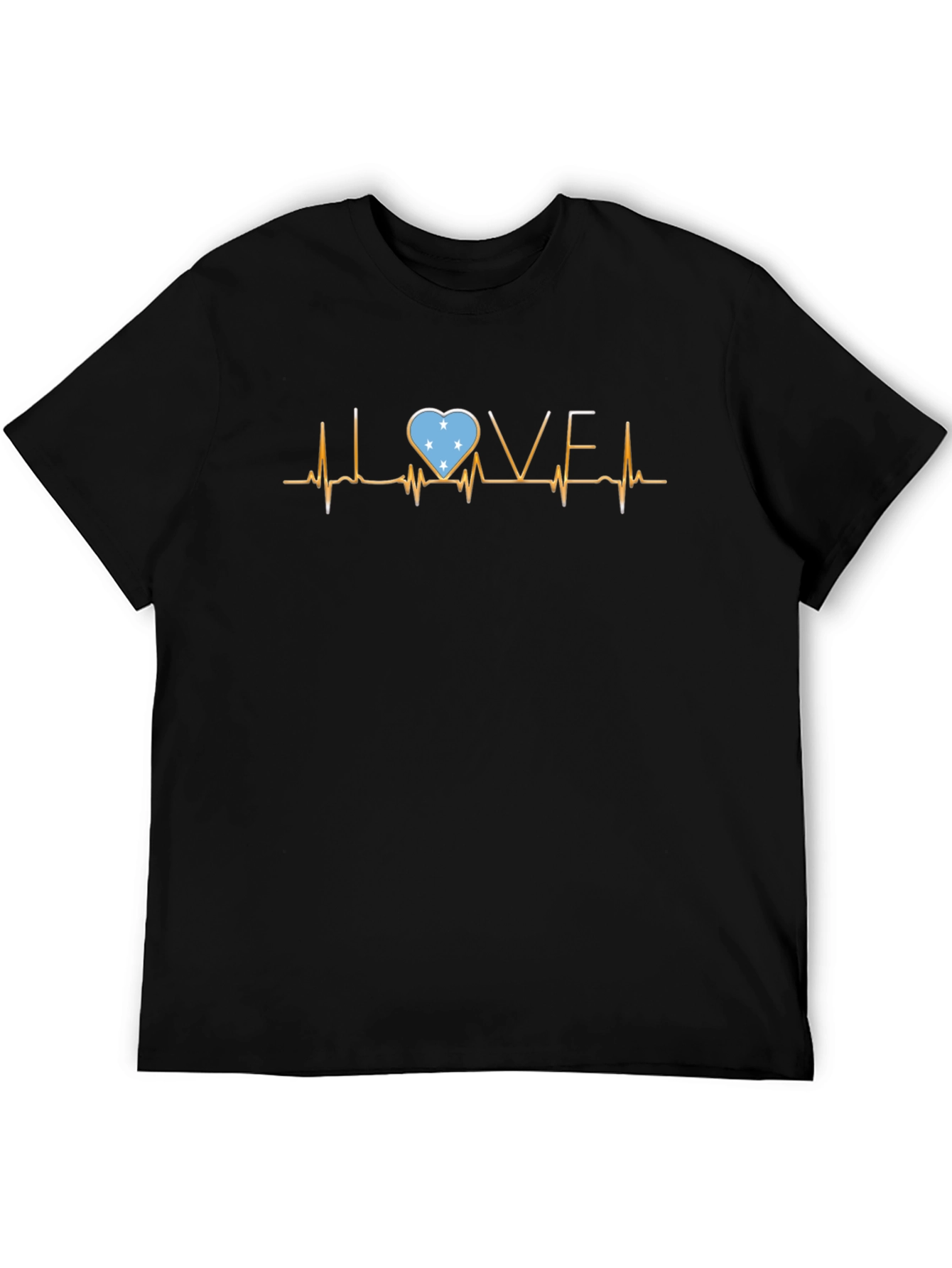 Love Micronesia Flag Heartbeat T-Shirt