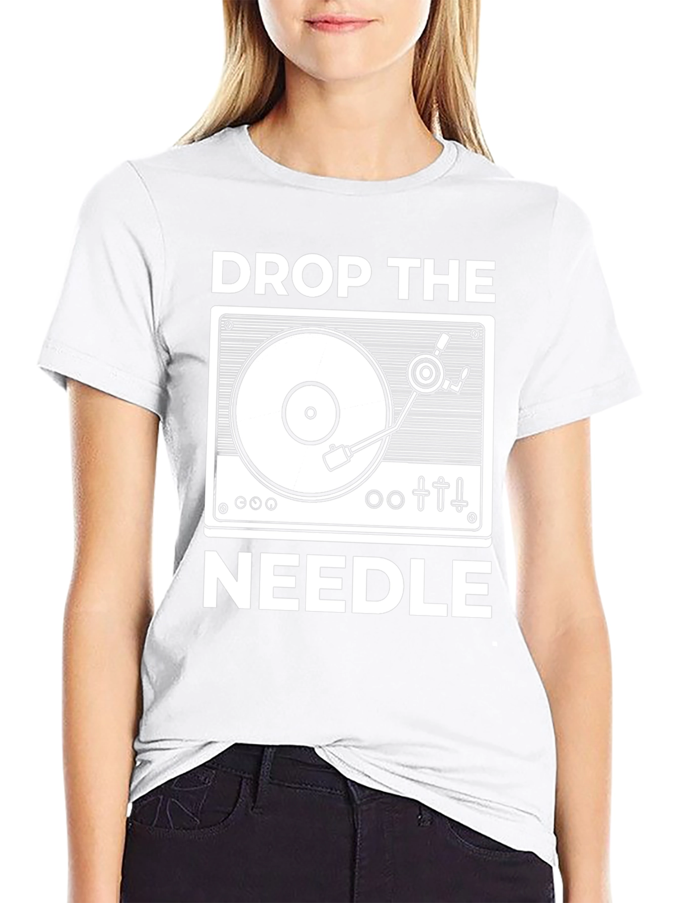 Drop The Needle T-Shirt - Retro DJ Turntable Design