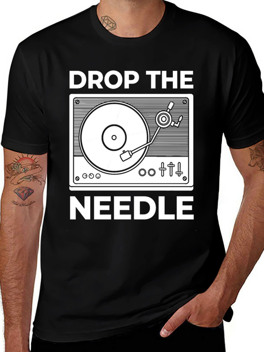 Drop The Needle T-Shirt - Retro DJ Turntable Design