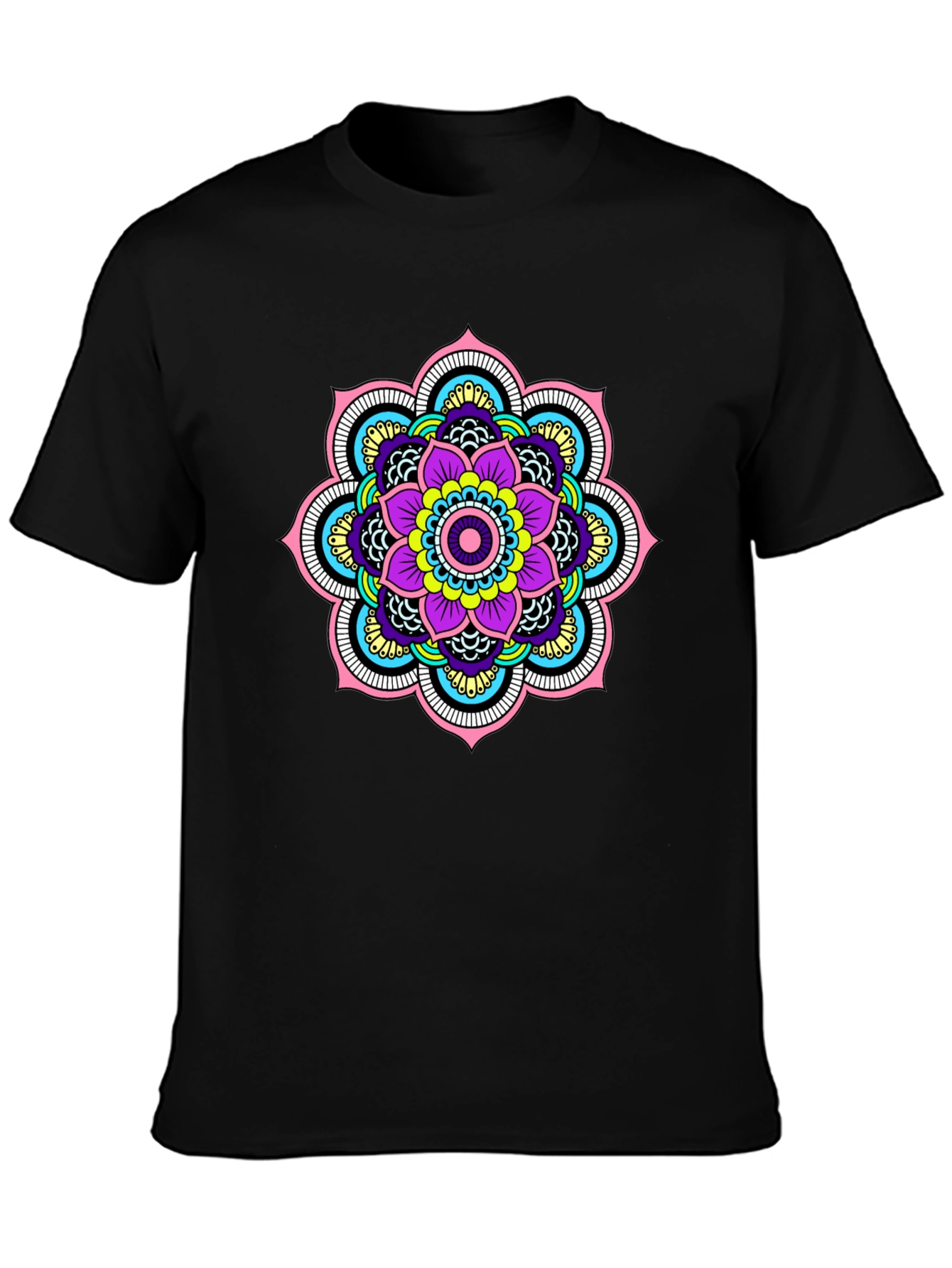 Mandala Design Black T-Shirt