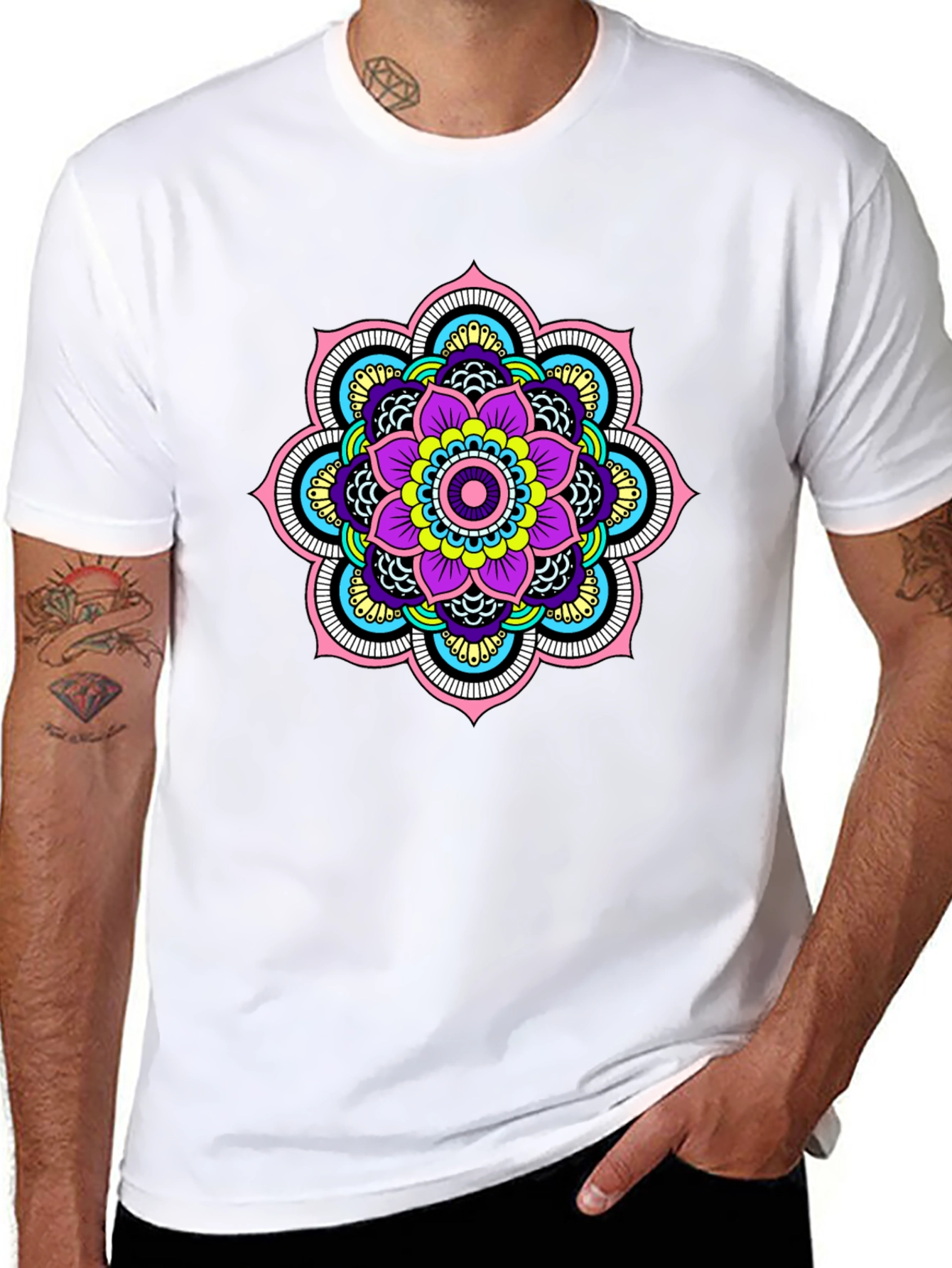 Mandala Design Black T-Shirt