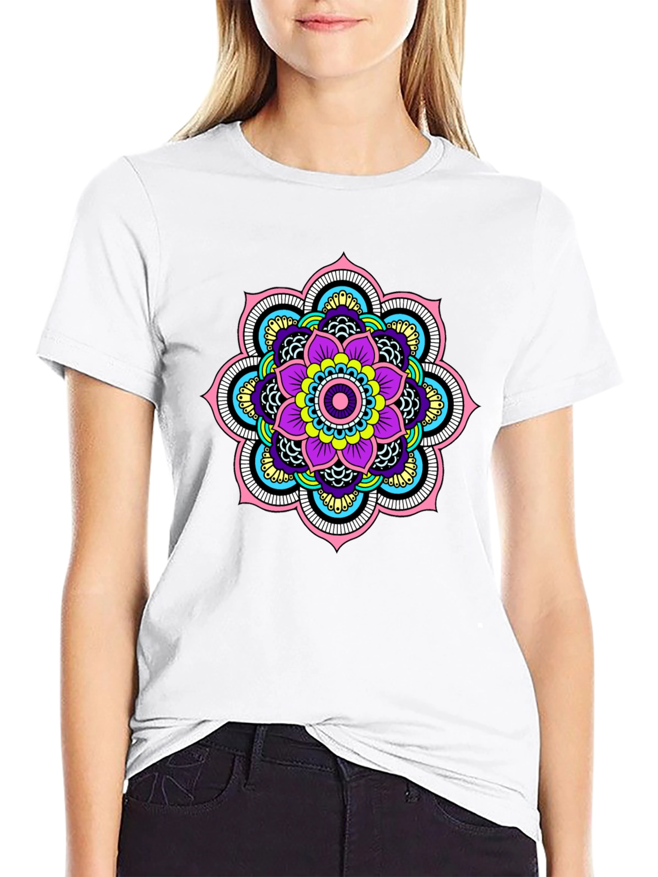Mandala Design Black T-Shirt