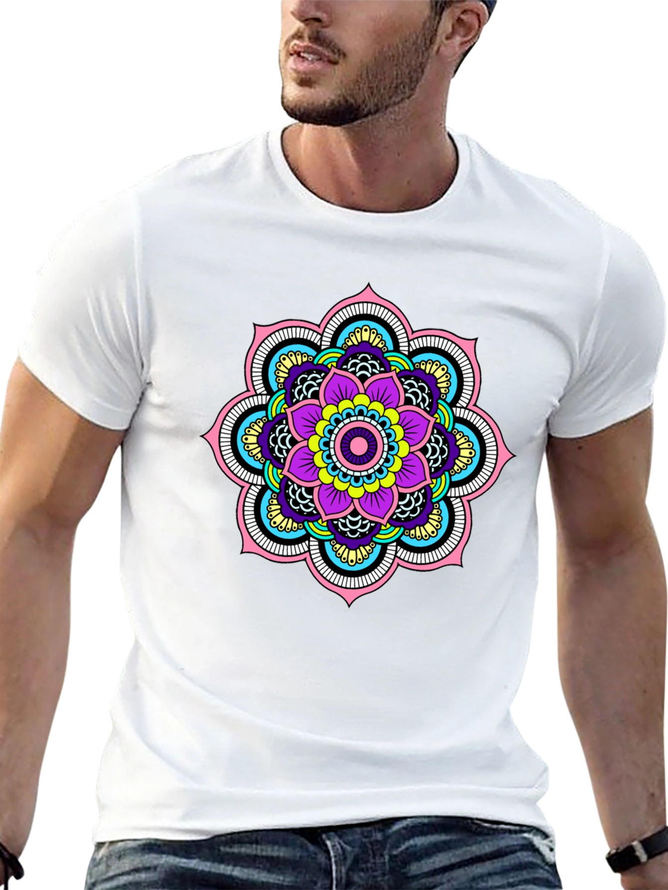 Mandala Design Black T-Shirt