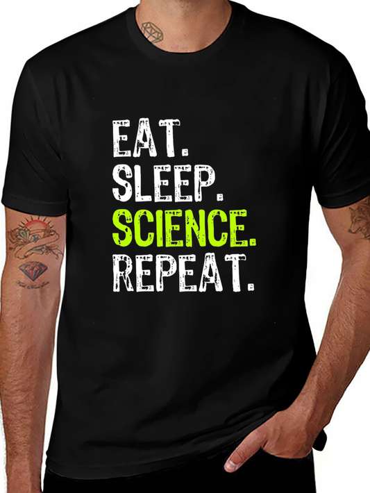Eat Sleep Science Repeat T-Shirt - Black