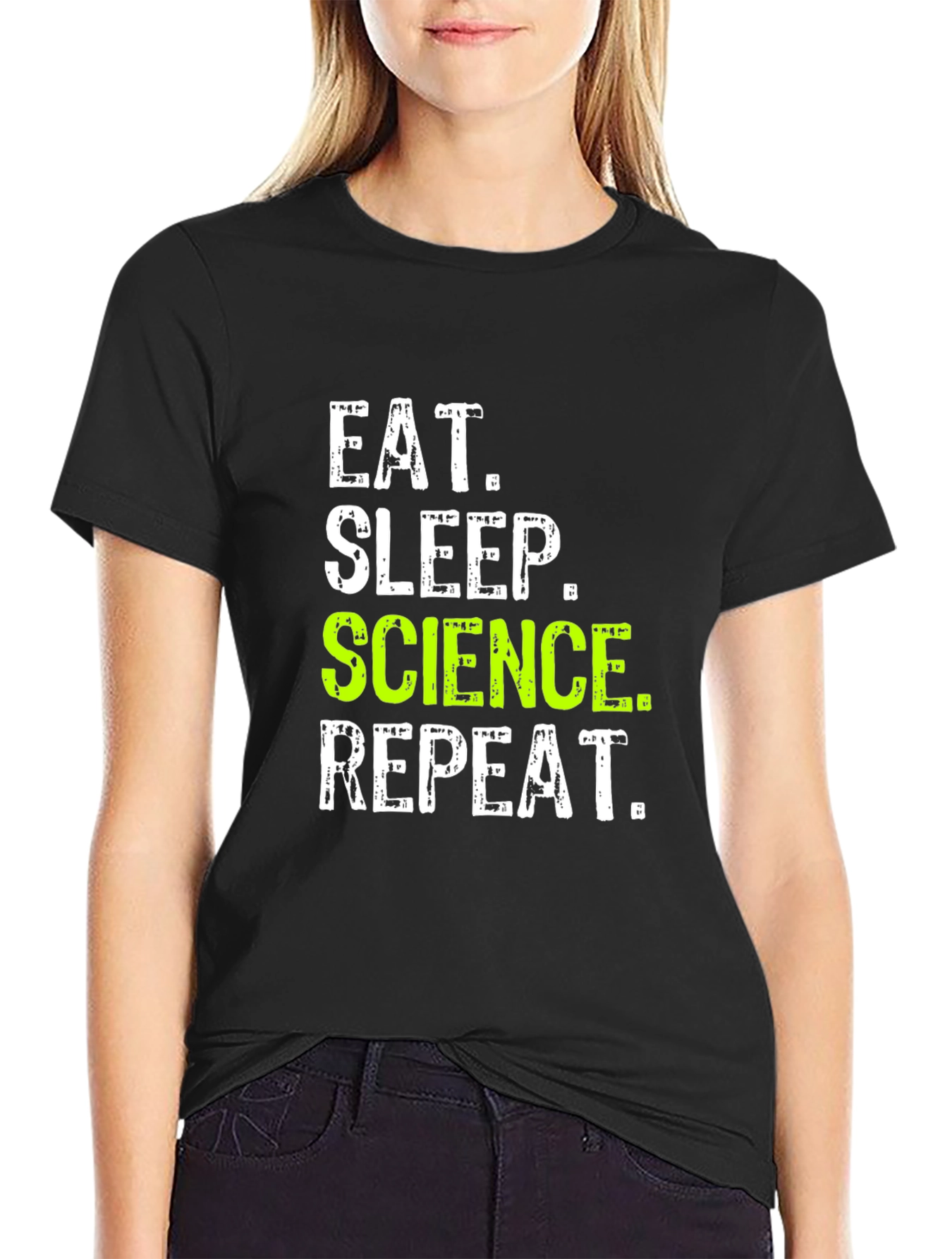 Eat Sleep Science Repeat T-Shirt - Black