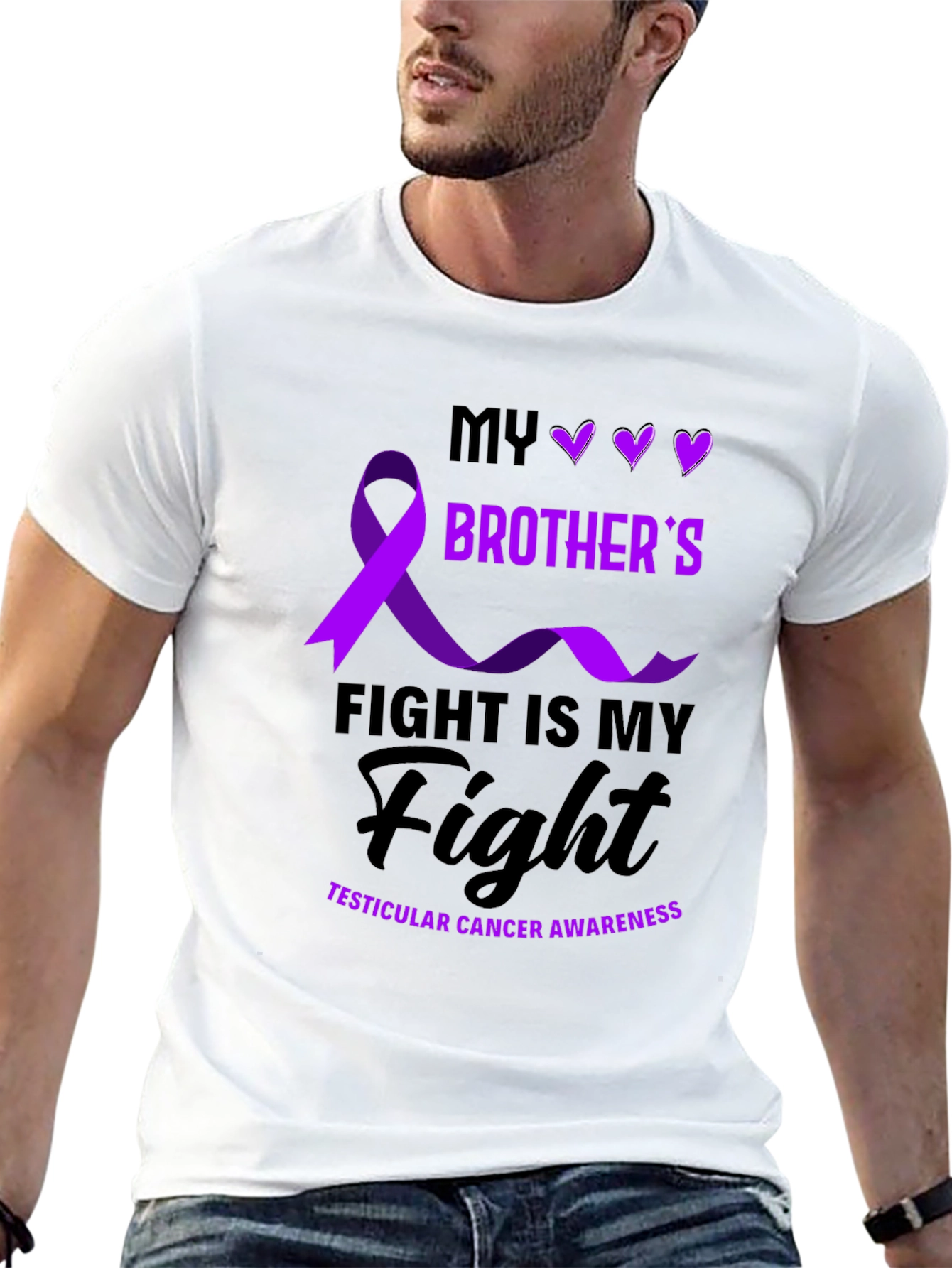 Brothers Fight: Testicular Cancer Awareness T-Shirt
