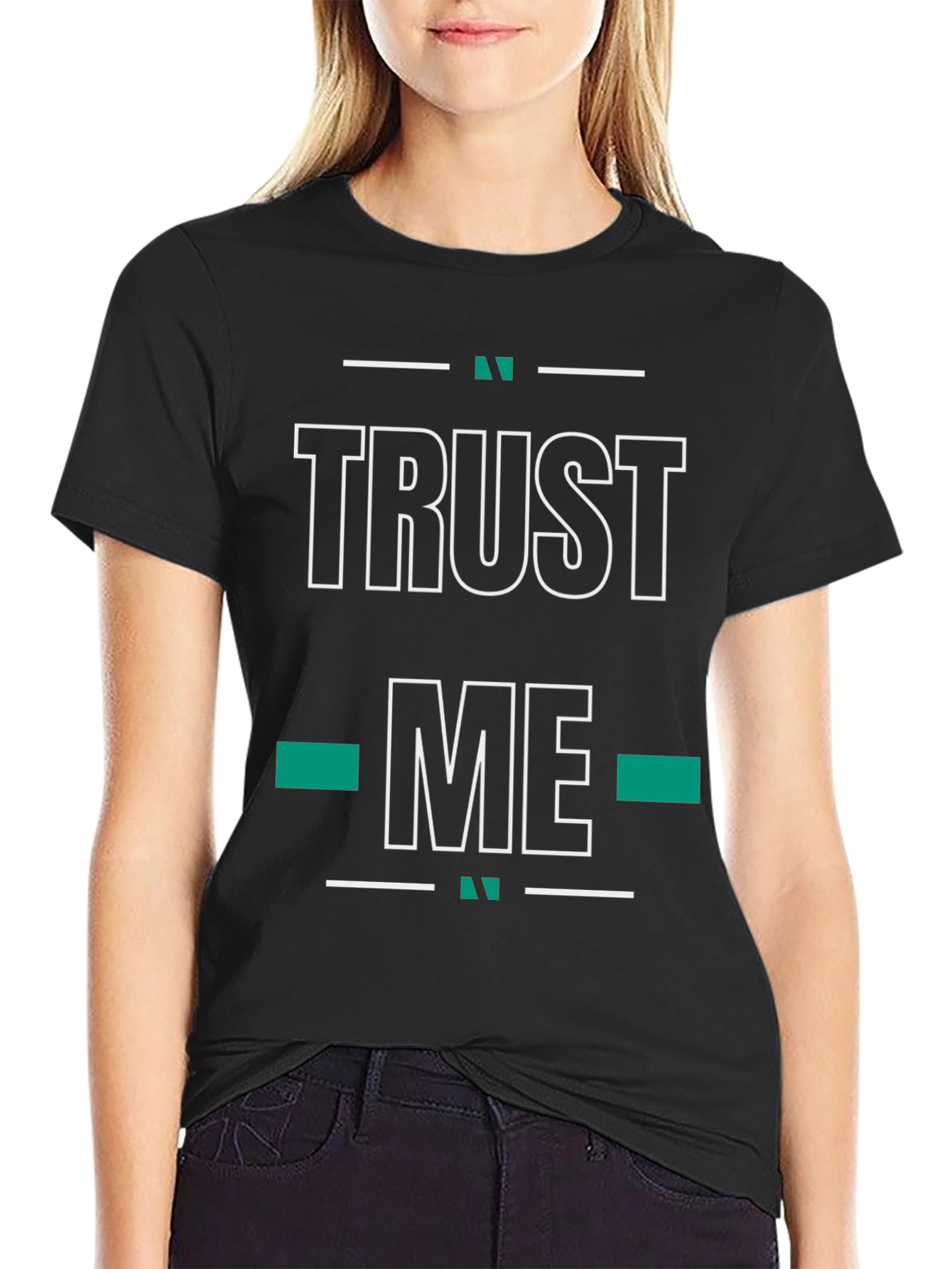 Trust Me Graphic Tee - Black Cotton Blend