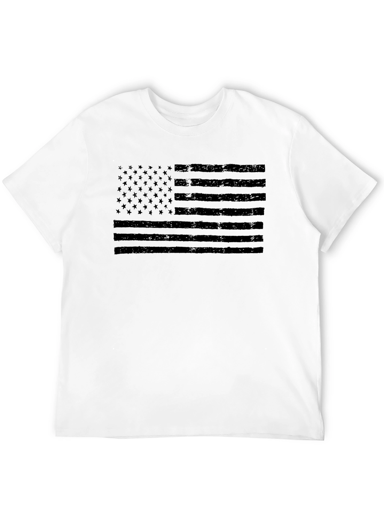 Mens Black American Flag Graphic Tee