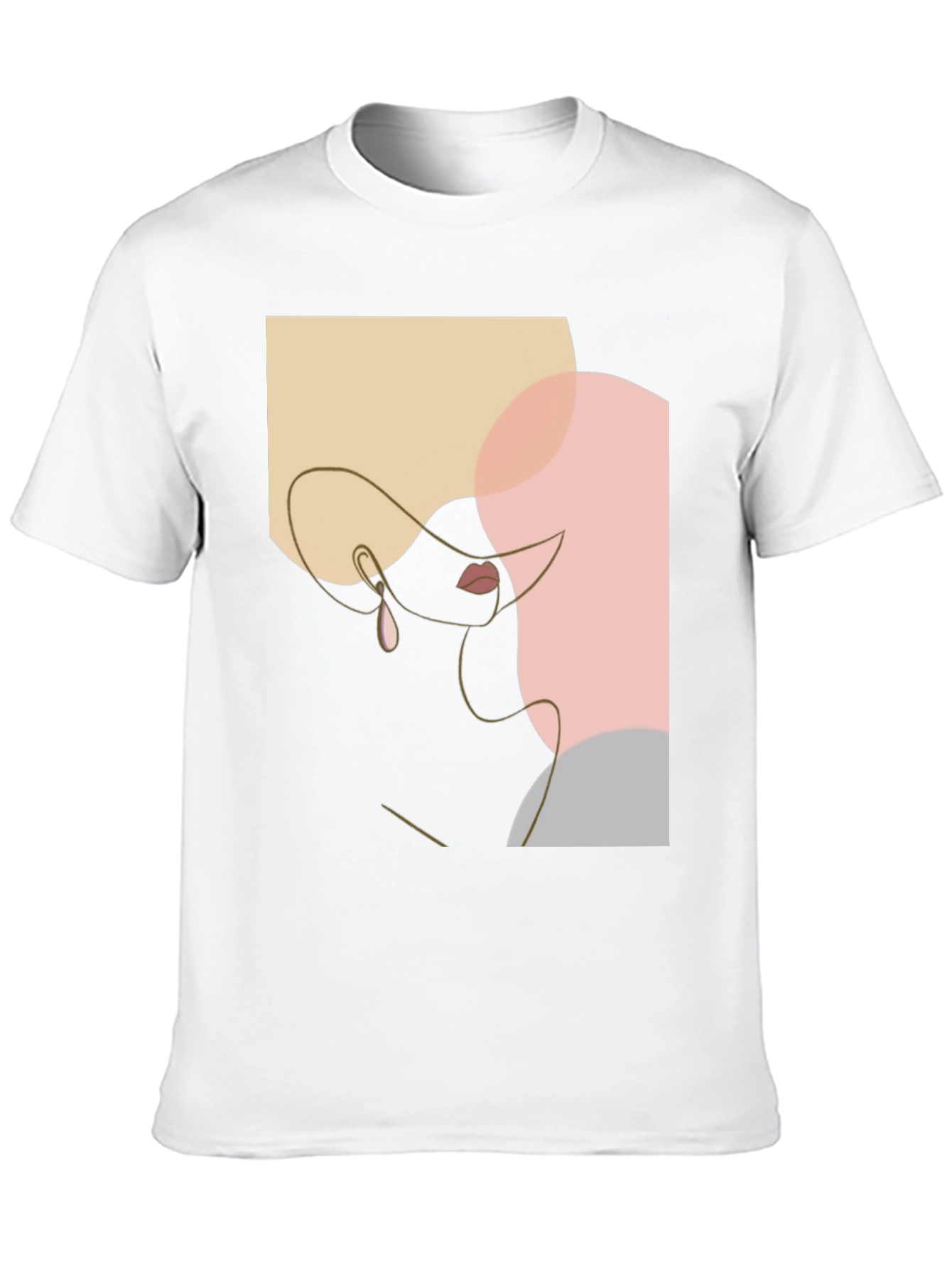 Abstract Face Line Art T-Shirt