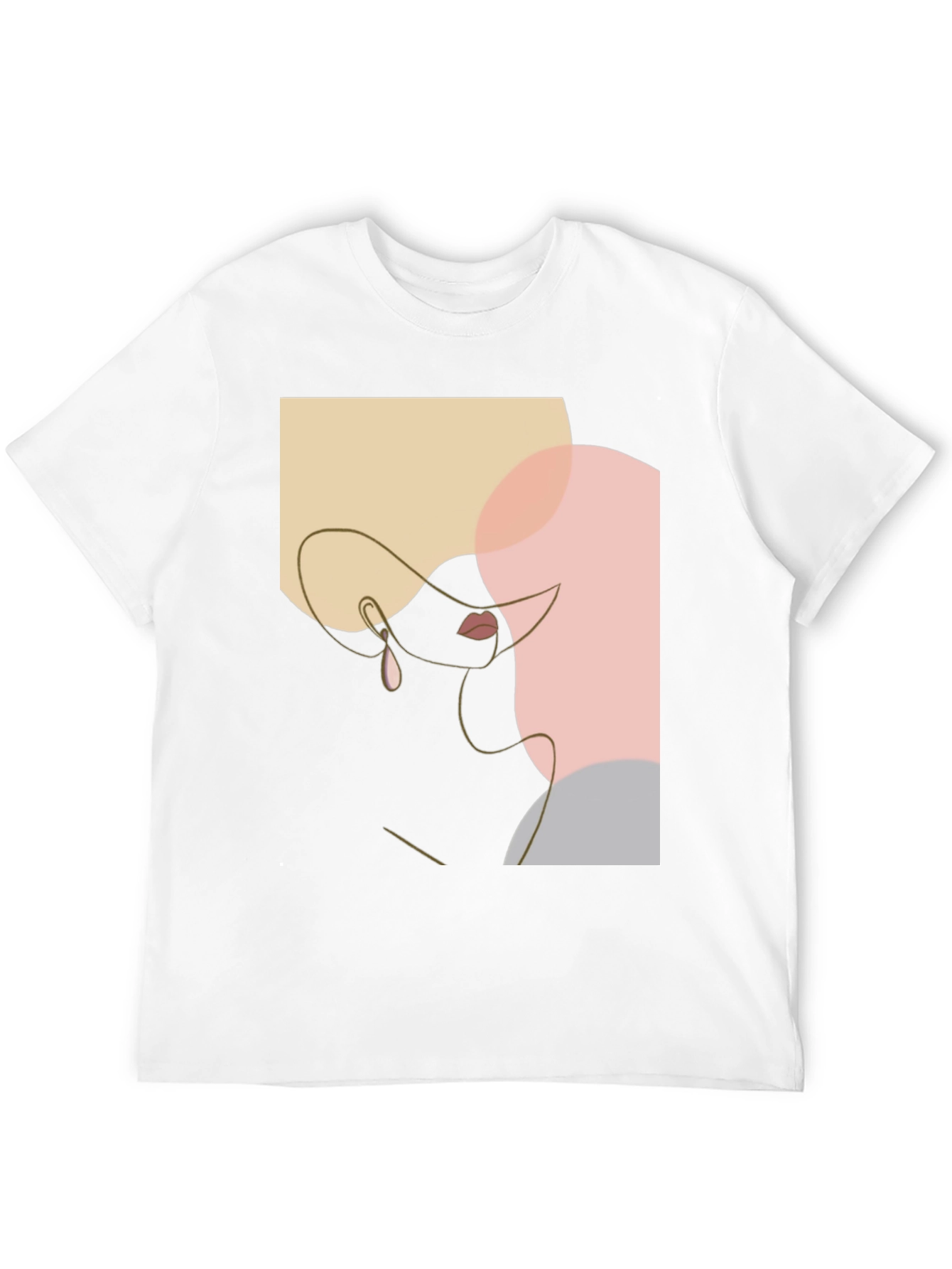 Abstract Face Line Art T-Shirt