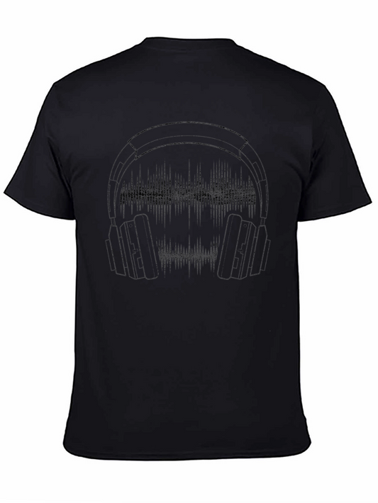 Headphone Equalizer Graphic Black T-Shirt