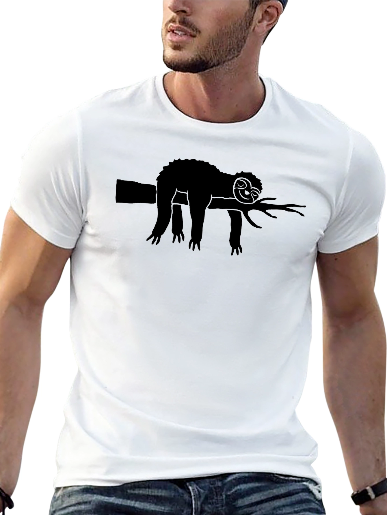 Lazy Sloth Graphic Tee - Relaxed Style