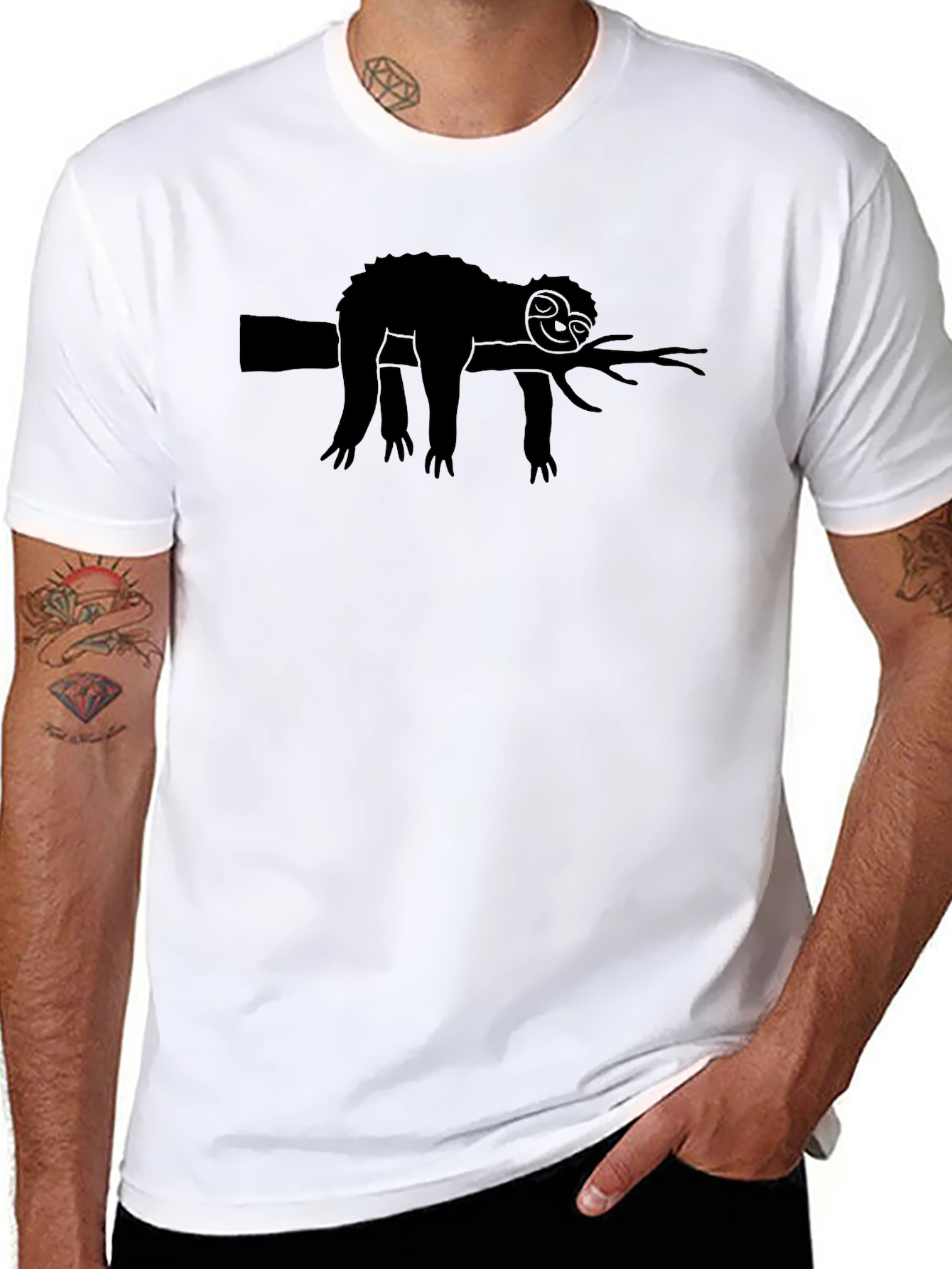 Lazy Sloth Graphic Tee - Relaxed Style
