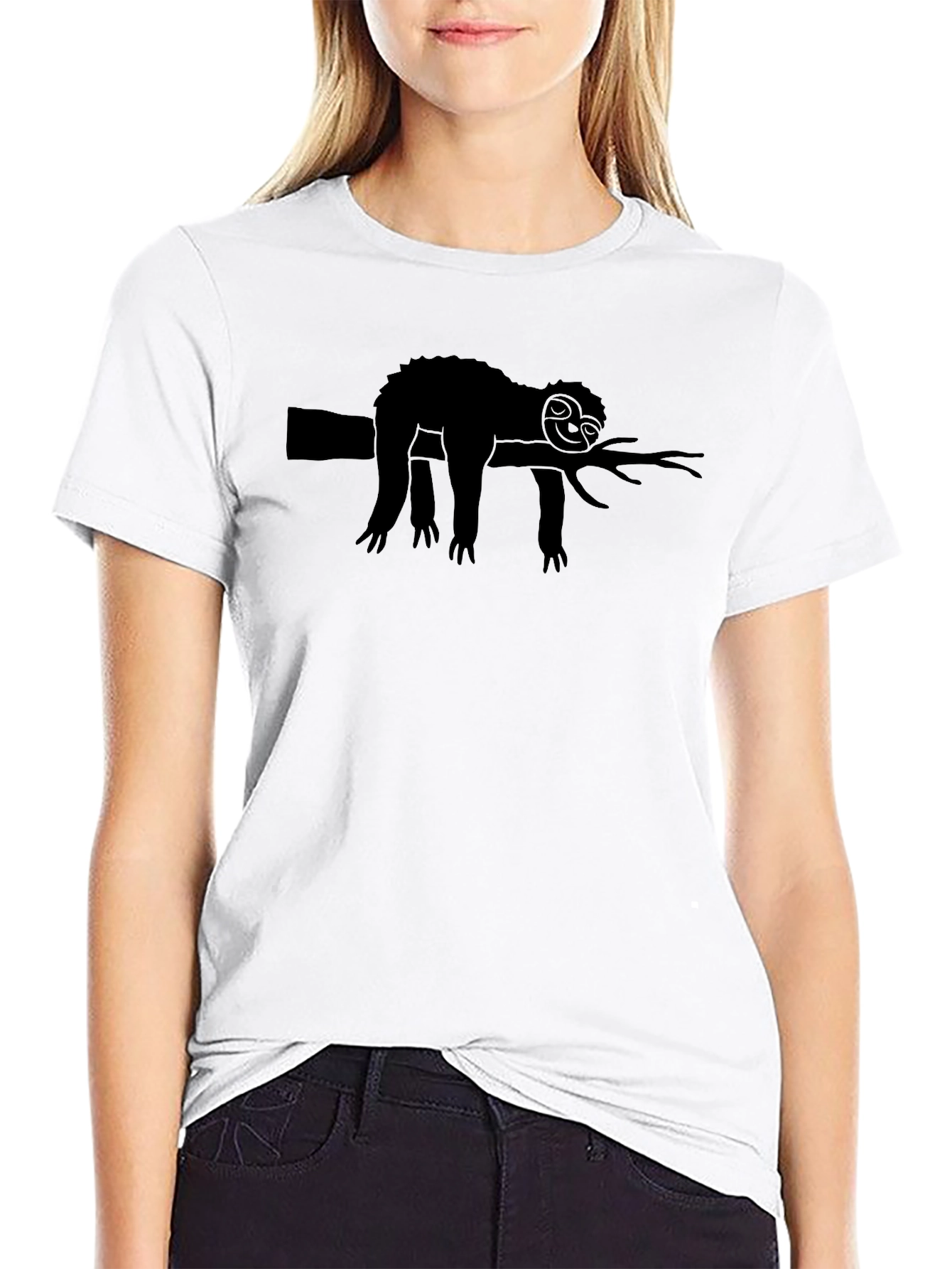 Lazy Sloth Graphic Tee - Relaxed Style