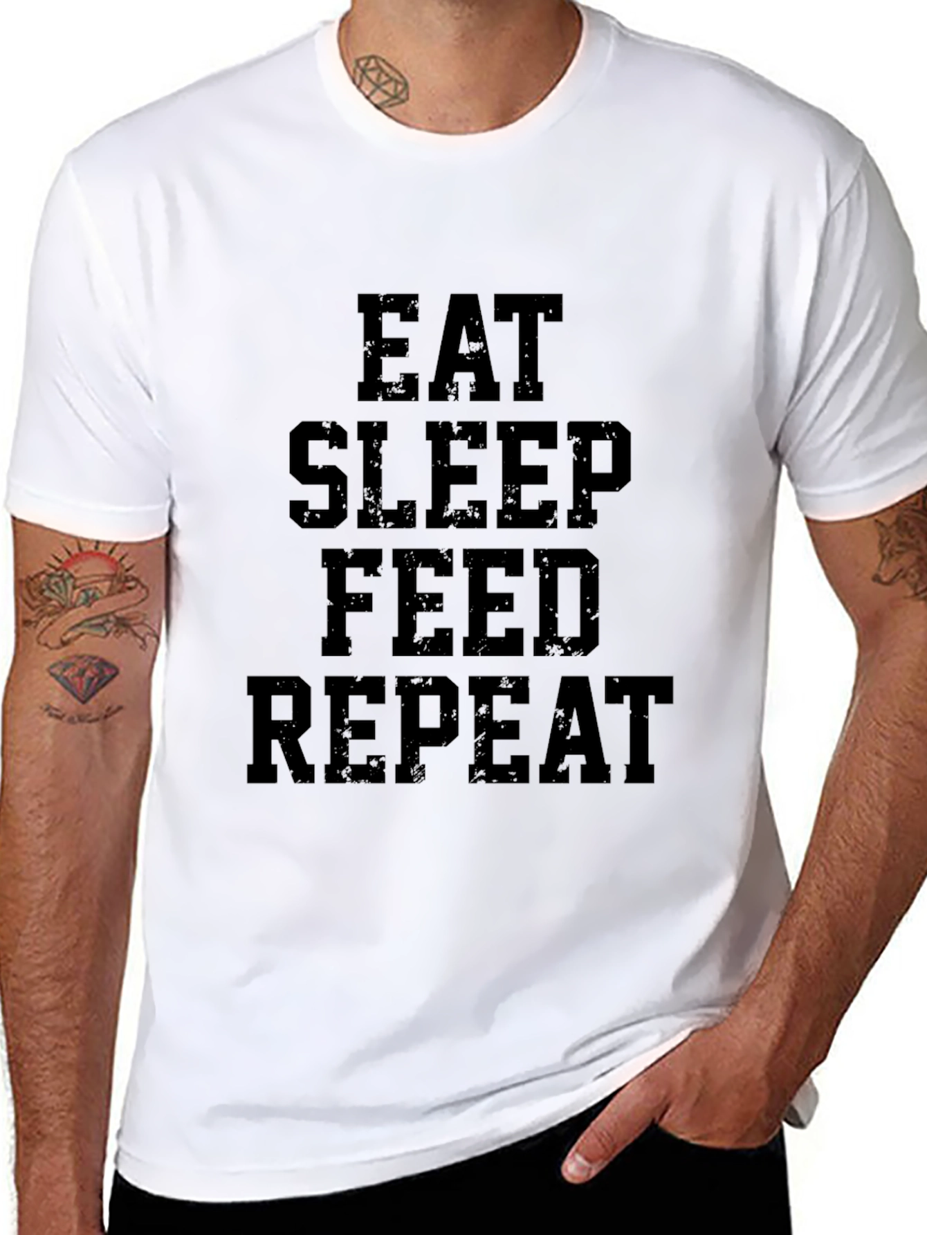 Eat Sleep Feed Repeat Graphic T-Shirt