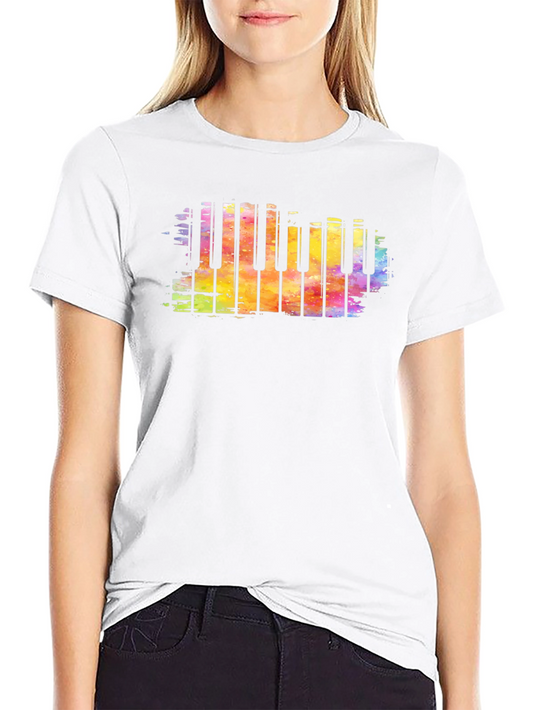 Colorful Piano Keys Graphic T-Shirt
