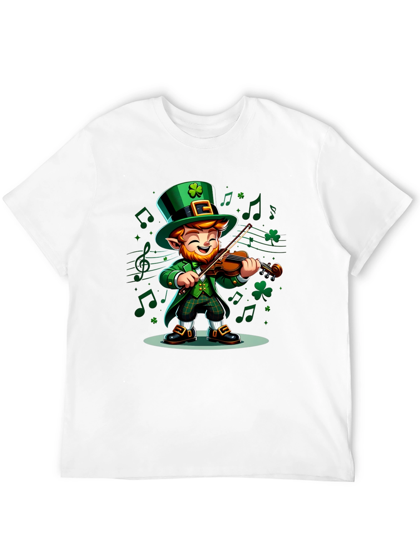 Leprechaun Musician Graphic Tee - St. Patricks Day Style