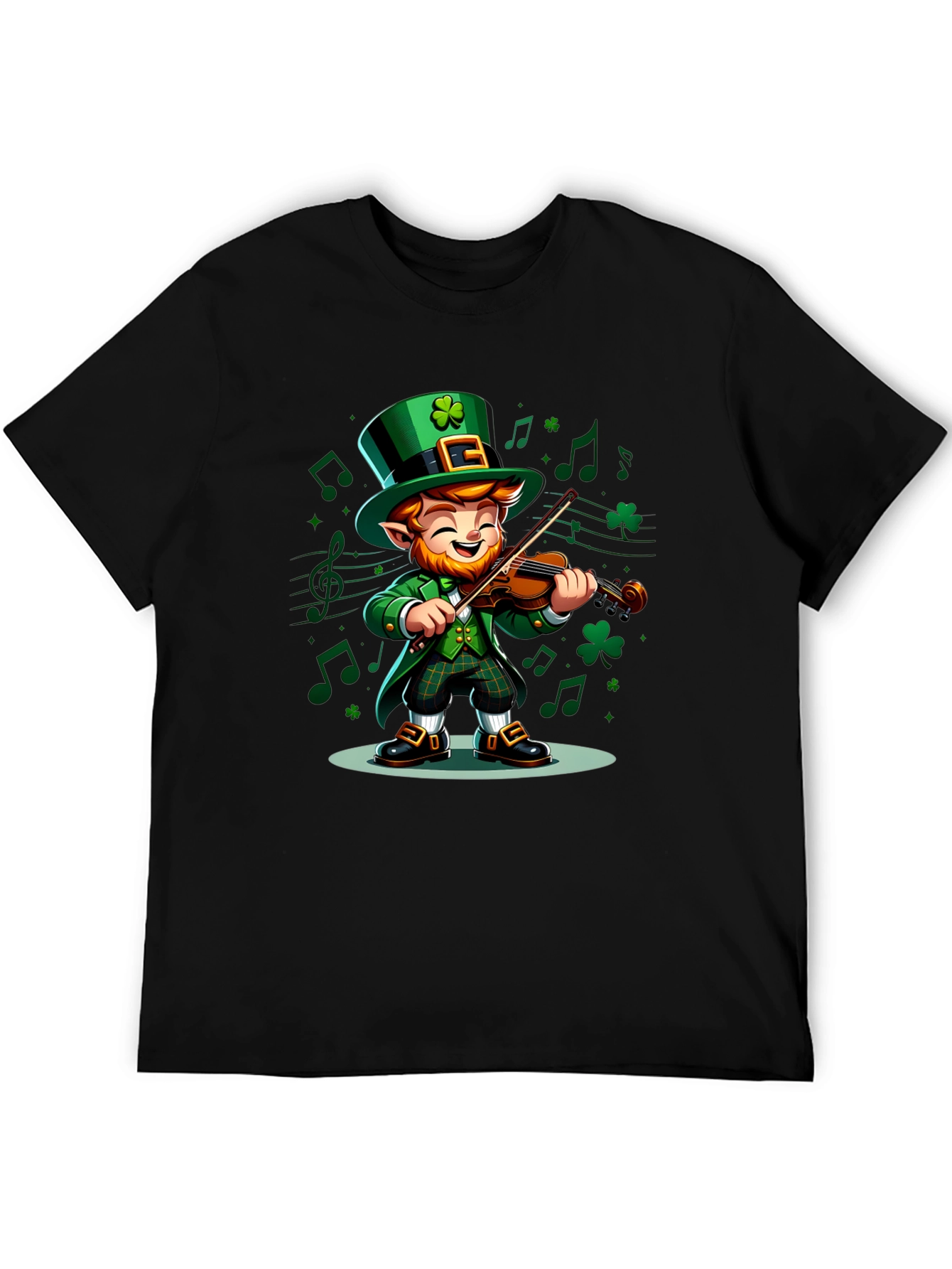 Leprechaun Musician Graphic Tee - St. Patricks Day Style