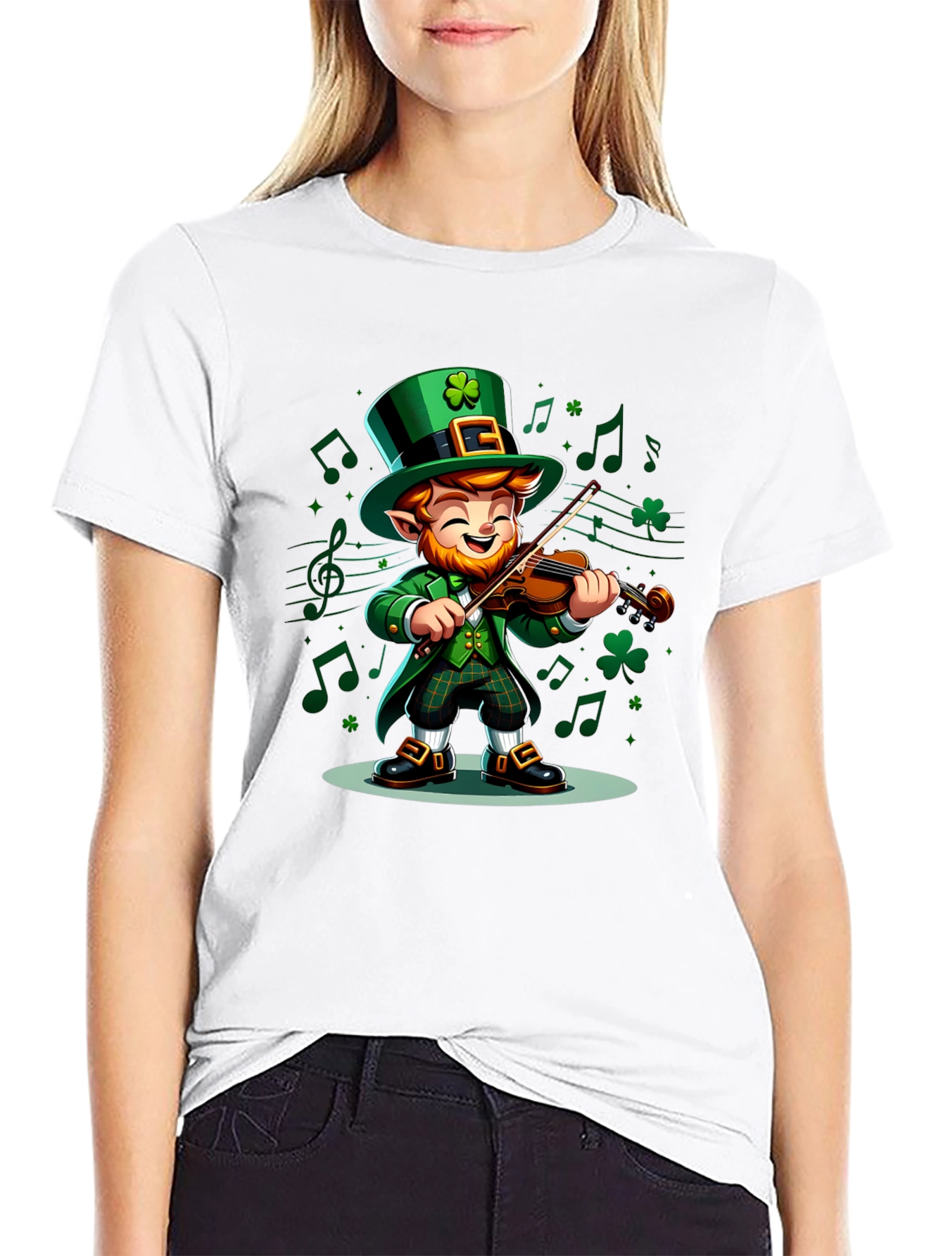 Leprechaun Musician Graphic Tee - St. Patricks Day Style