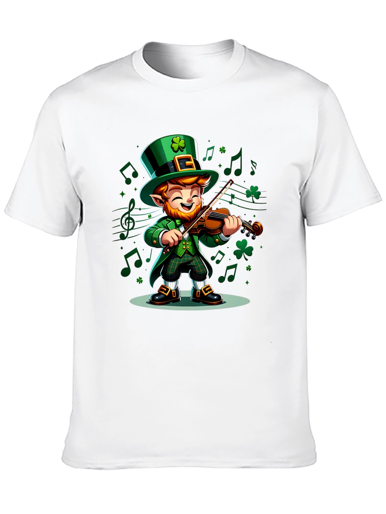 Leprechaun Musician Graphic Tee - St. Patricks Day Style