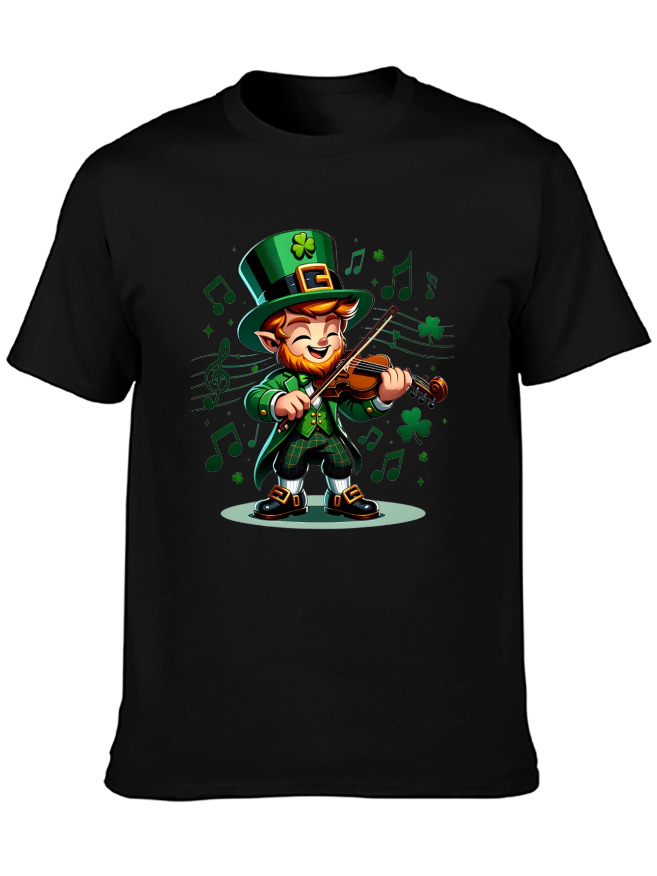 Leprechaun Musician Graphic Tee - St. Patricks Day Style