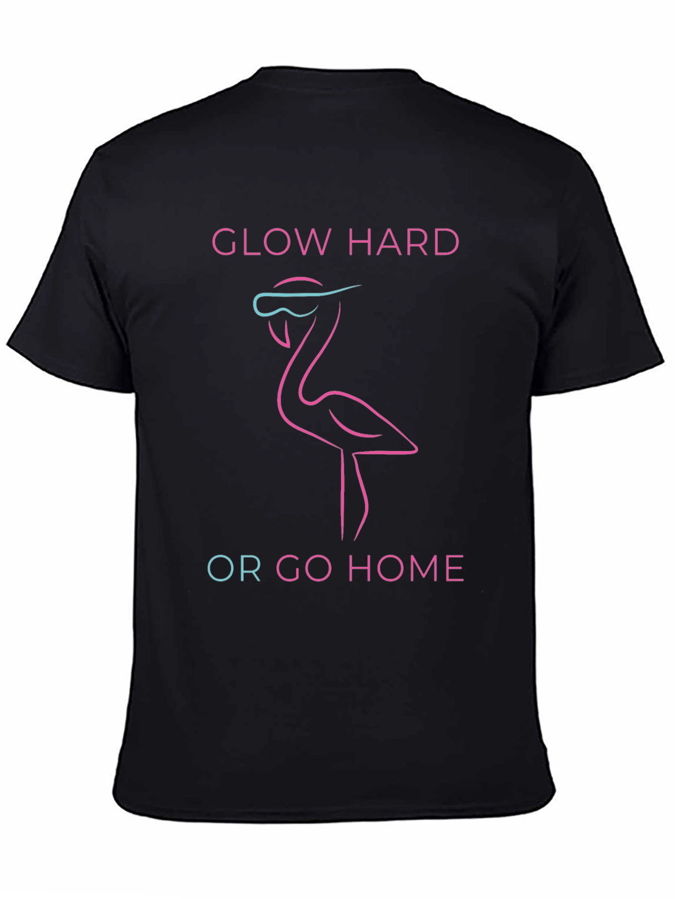 Glow Hard Flamingo Graphic Tee