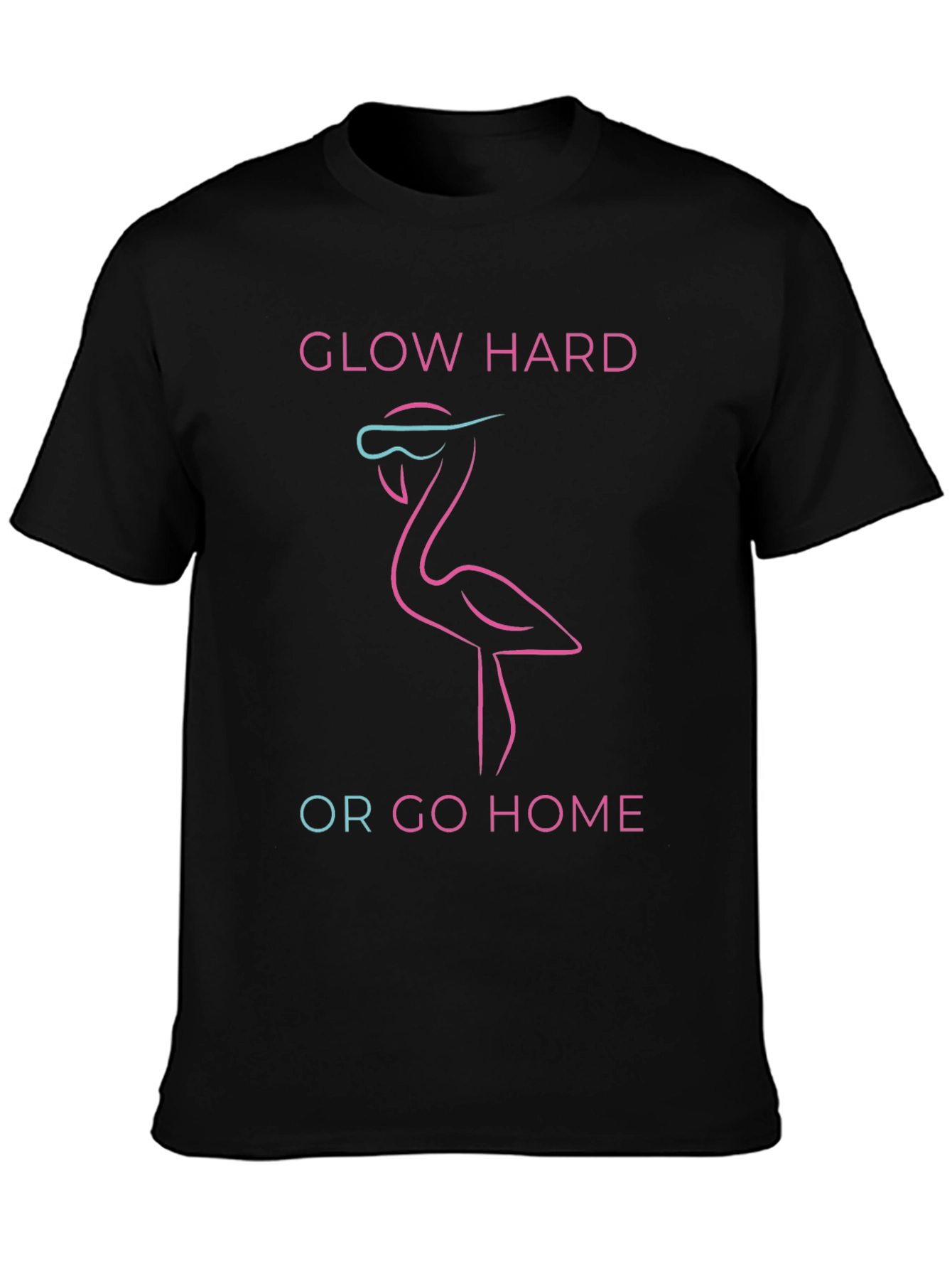 Glow Hard Flamingo Graphic Tee