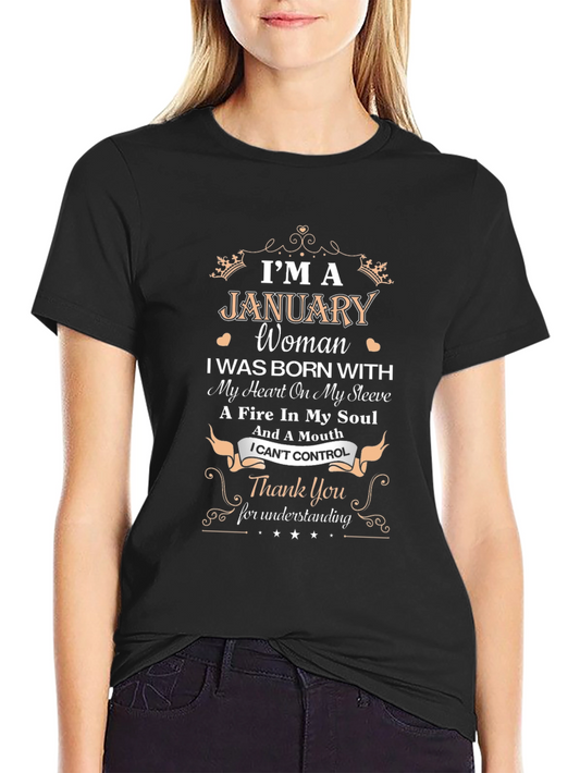 January Woman Black T-Shirt