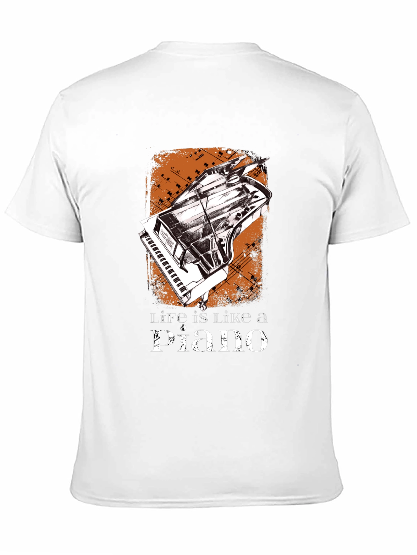 Life is Like a Piano Graphic Tee - Black