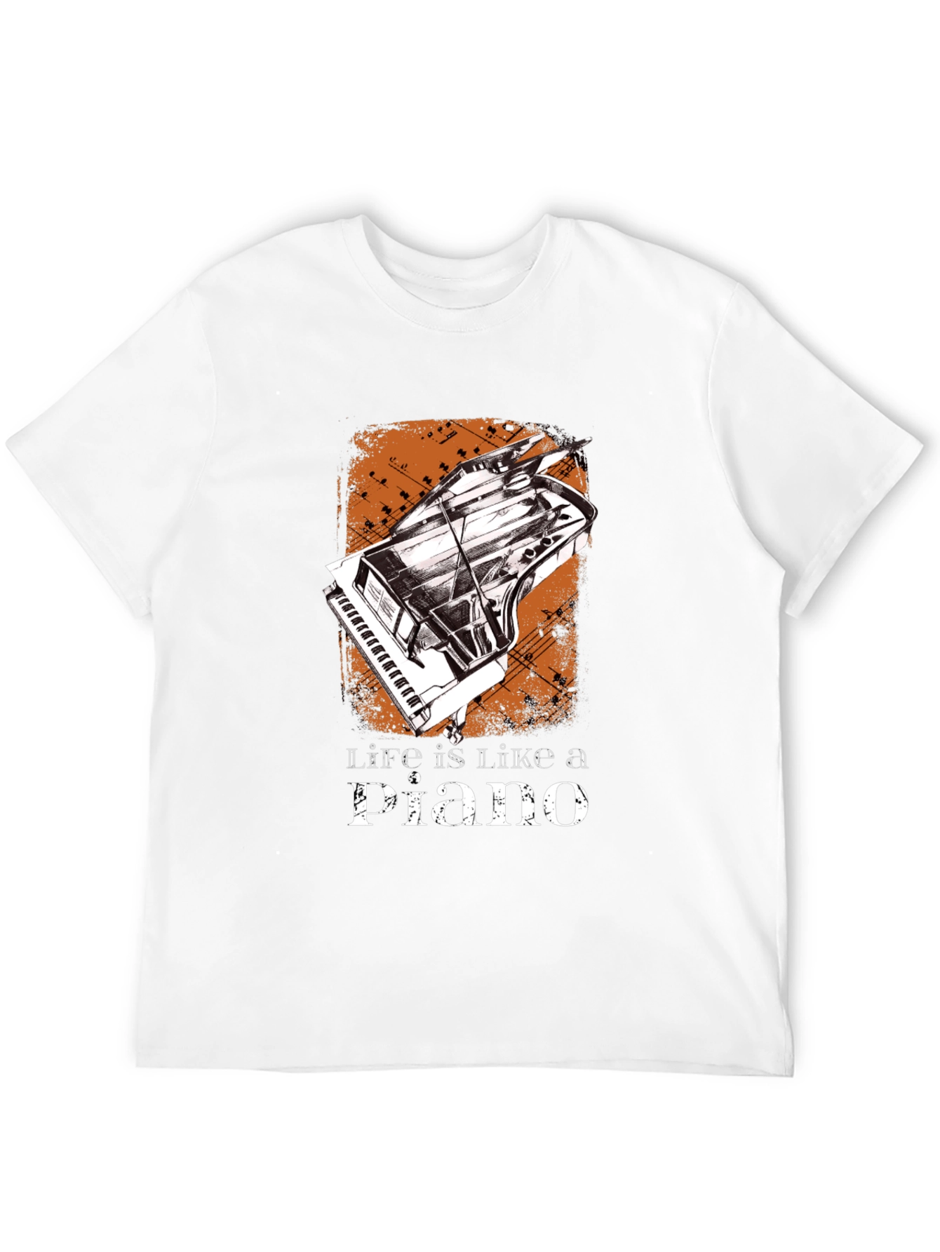 Life is Like a Piano Graphic Tee - Black