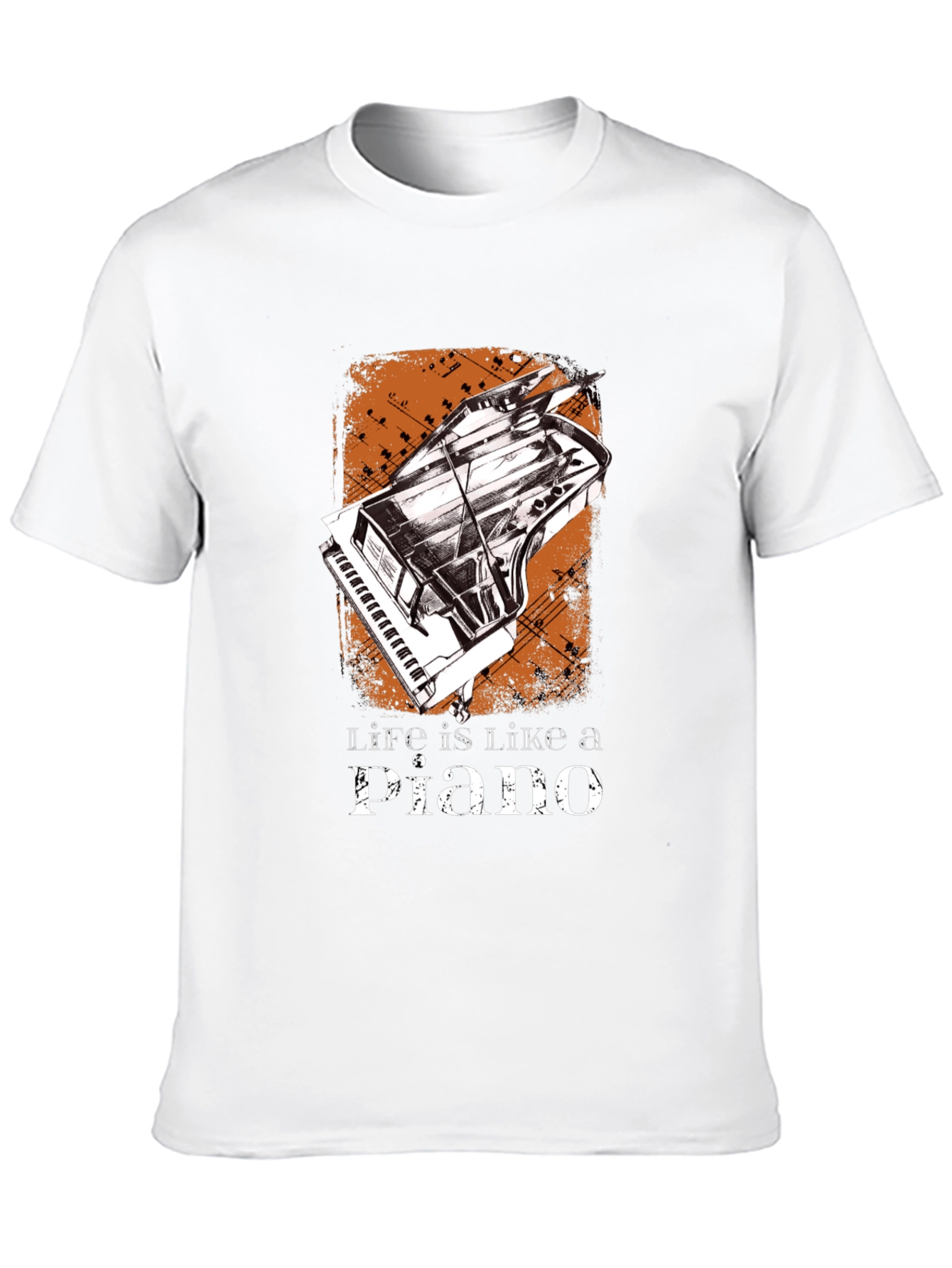 Life is Like a Piano Graphic Tee - Black