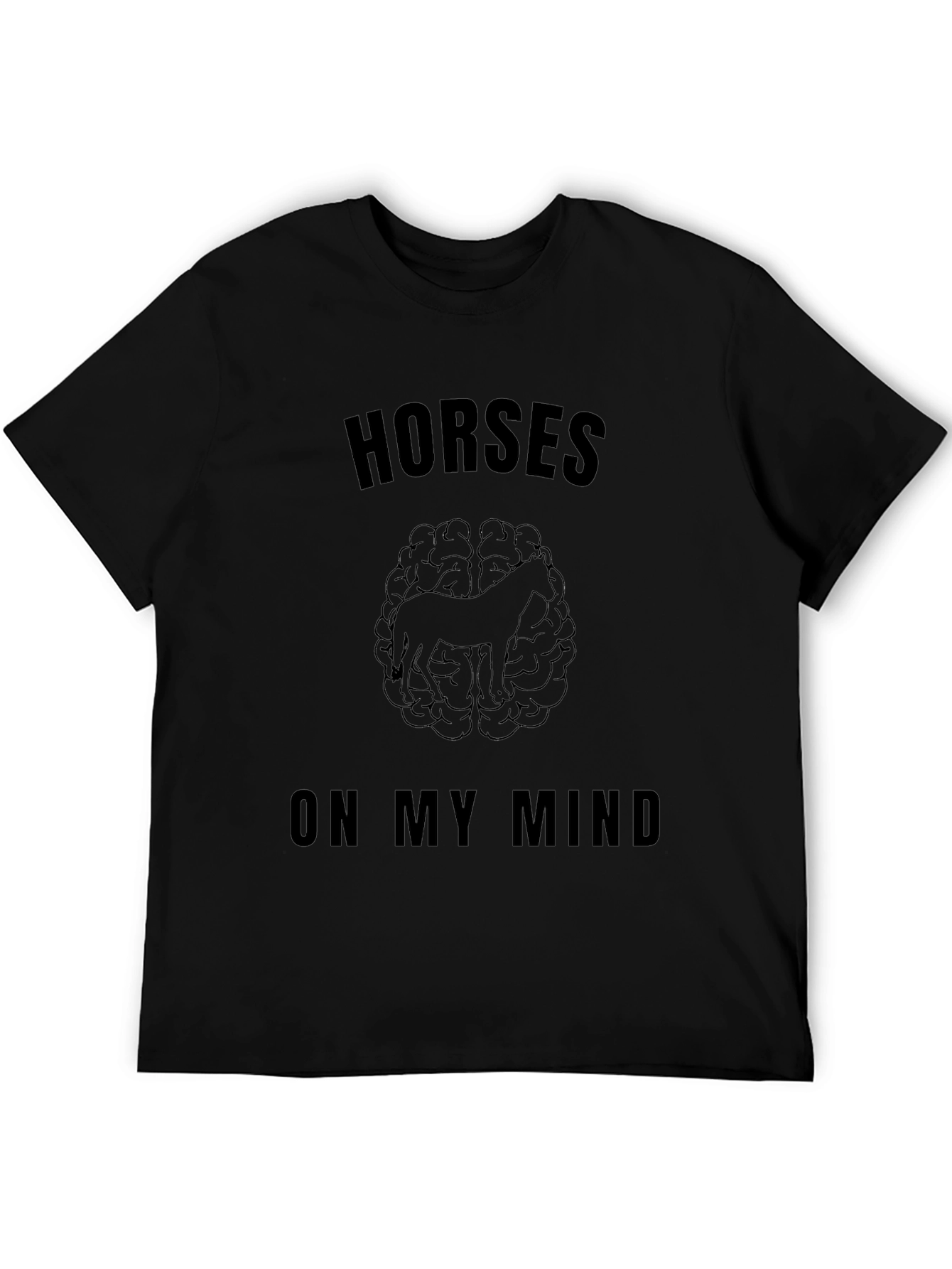 Horses On My Mind Graphic Tee - Black