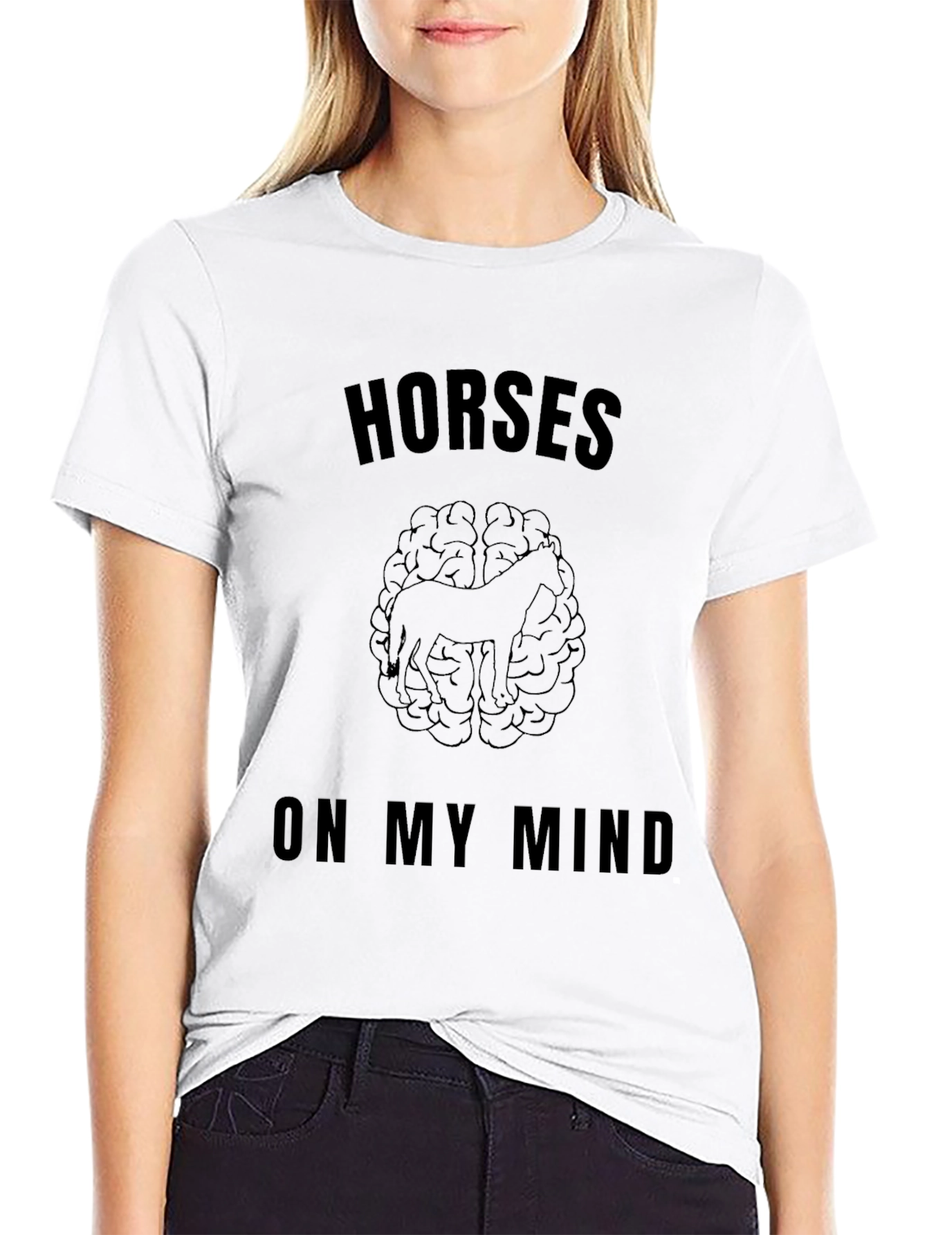 Horses On My Mind Graphic Tee - Black