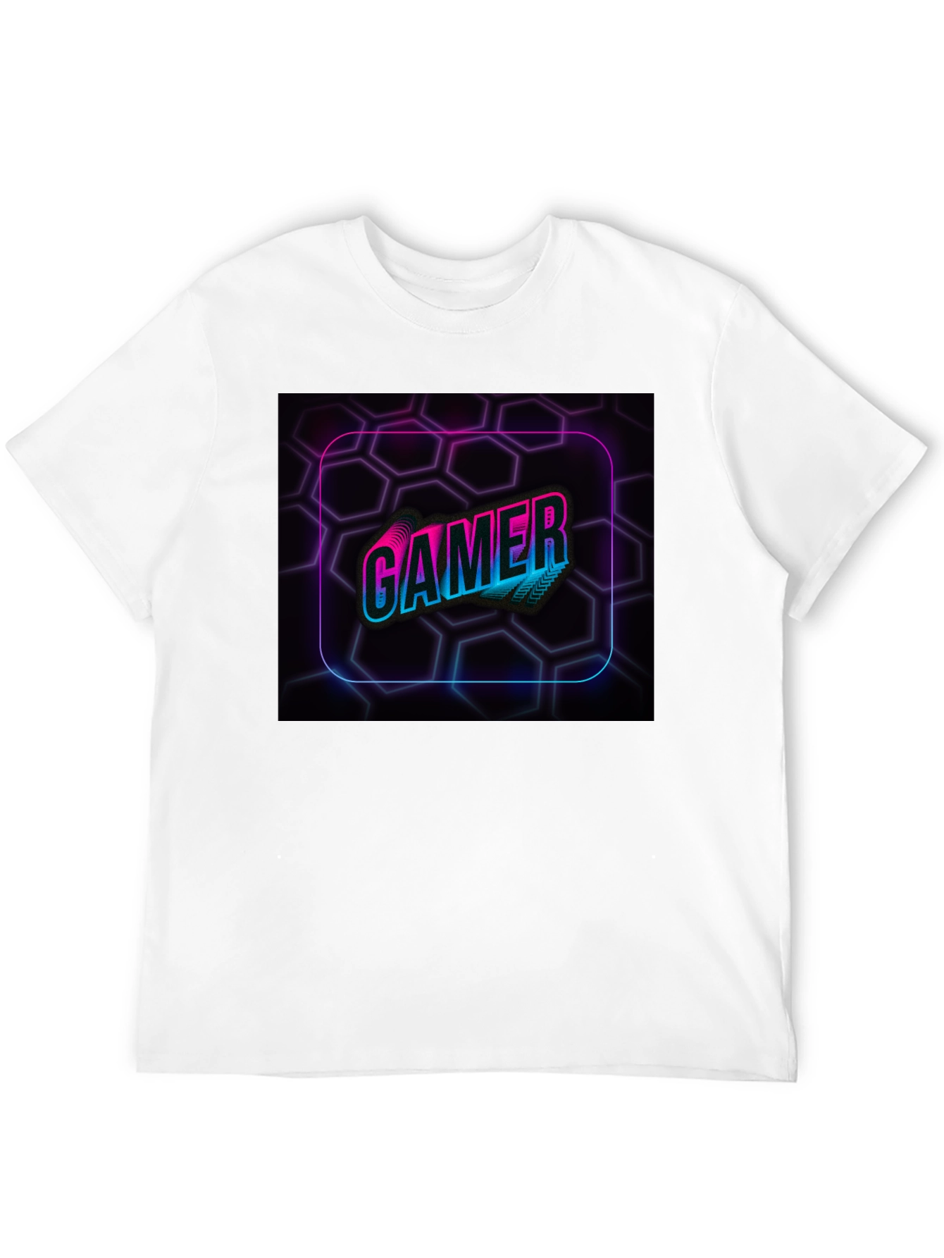 Neon Gamer Graphic Black T-Shirt
