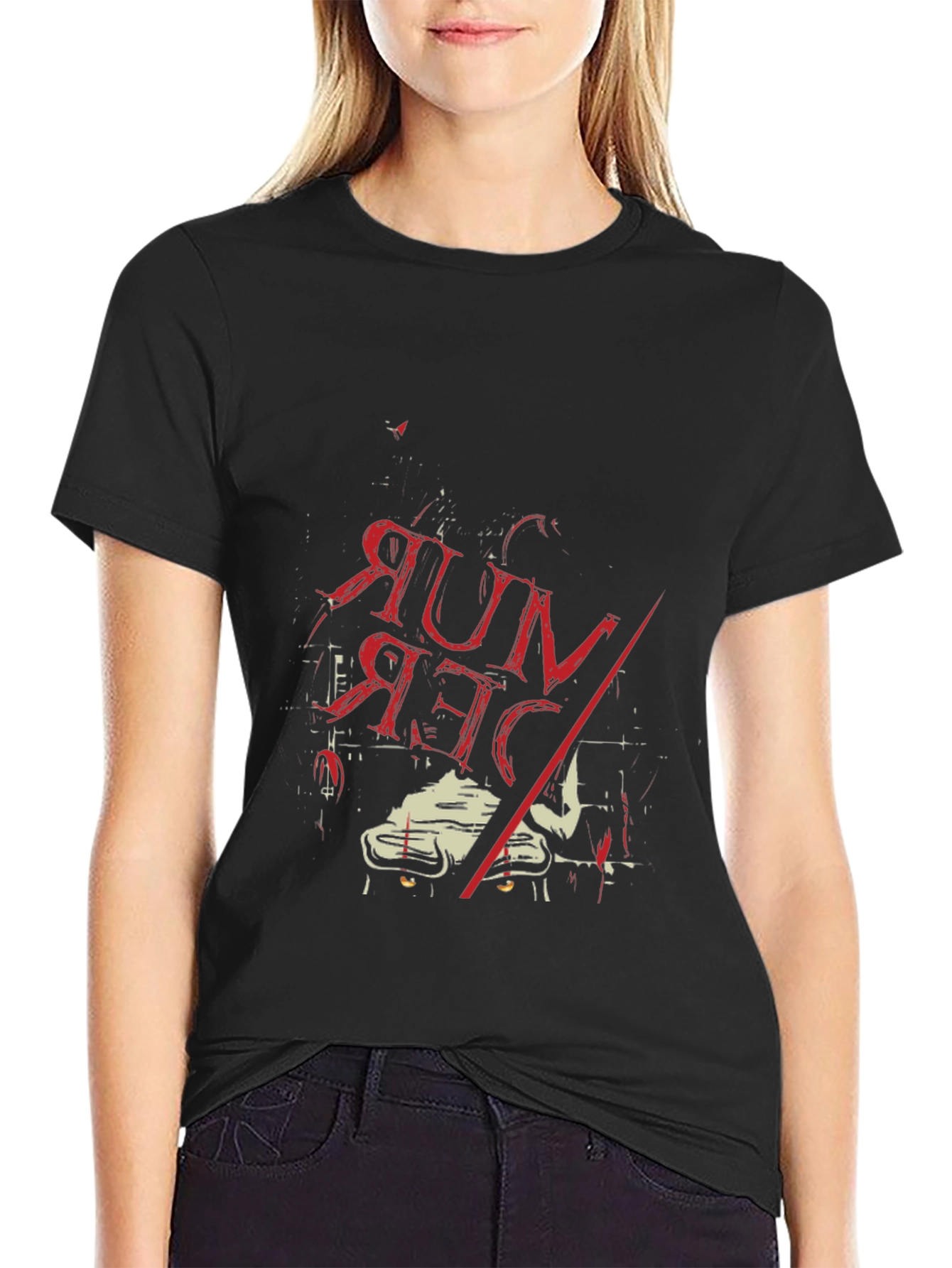 Murder Room Graphic Print Black T-Shirt