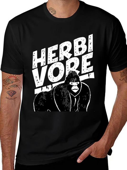 Herbivore Gorilla Graphic Tee - Black Cotton T-Shirt
