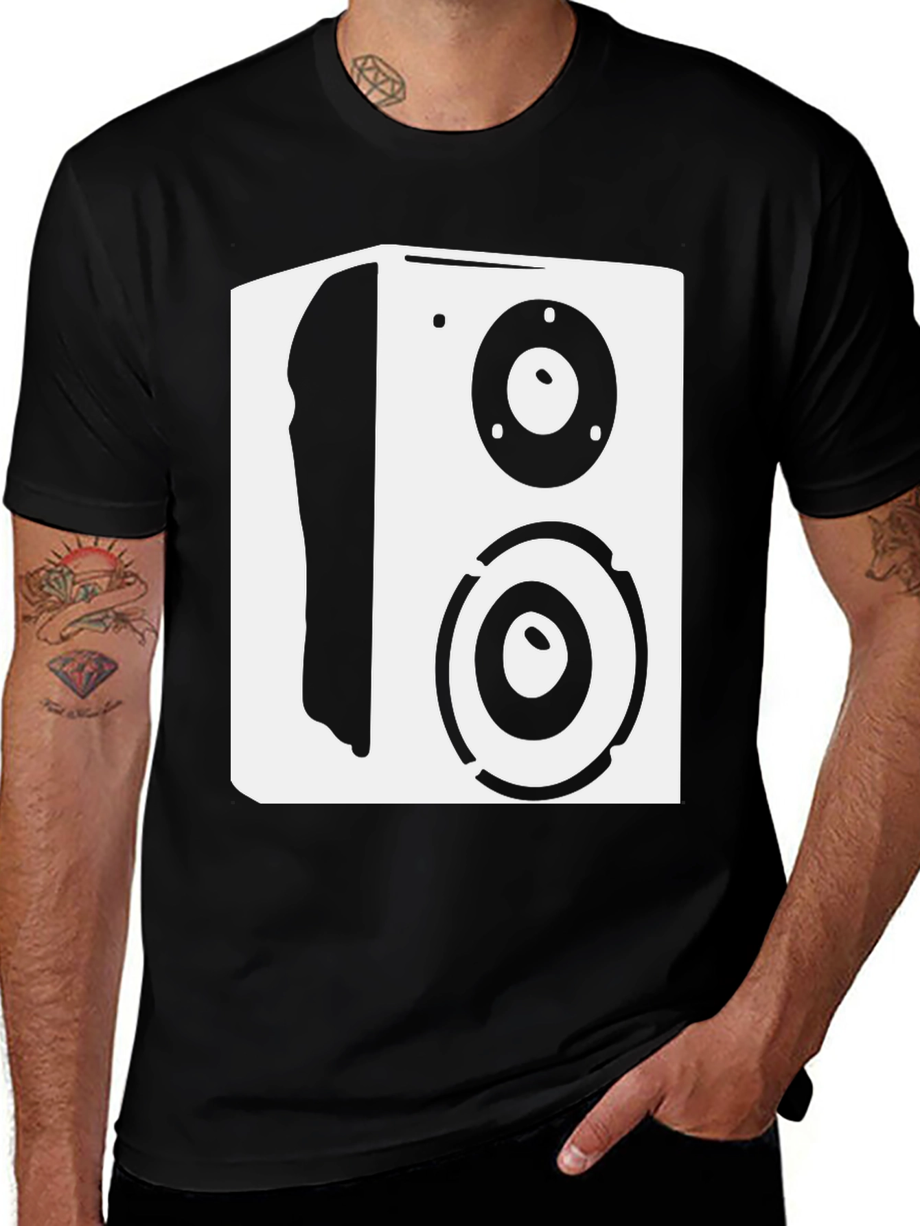 Speaker Graphic T-Shirt - Black Music Lover Tee