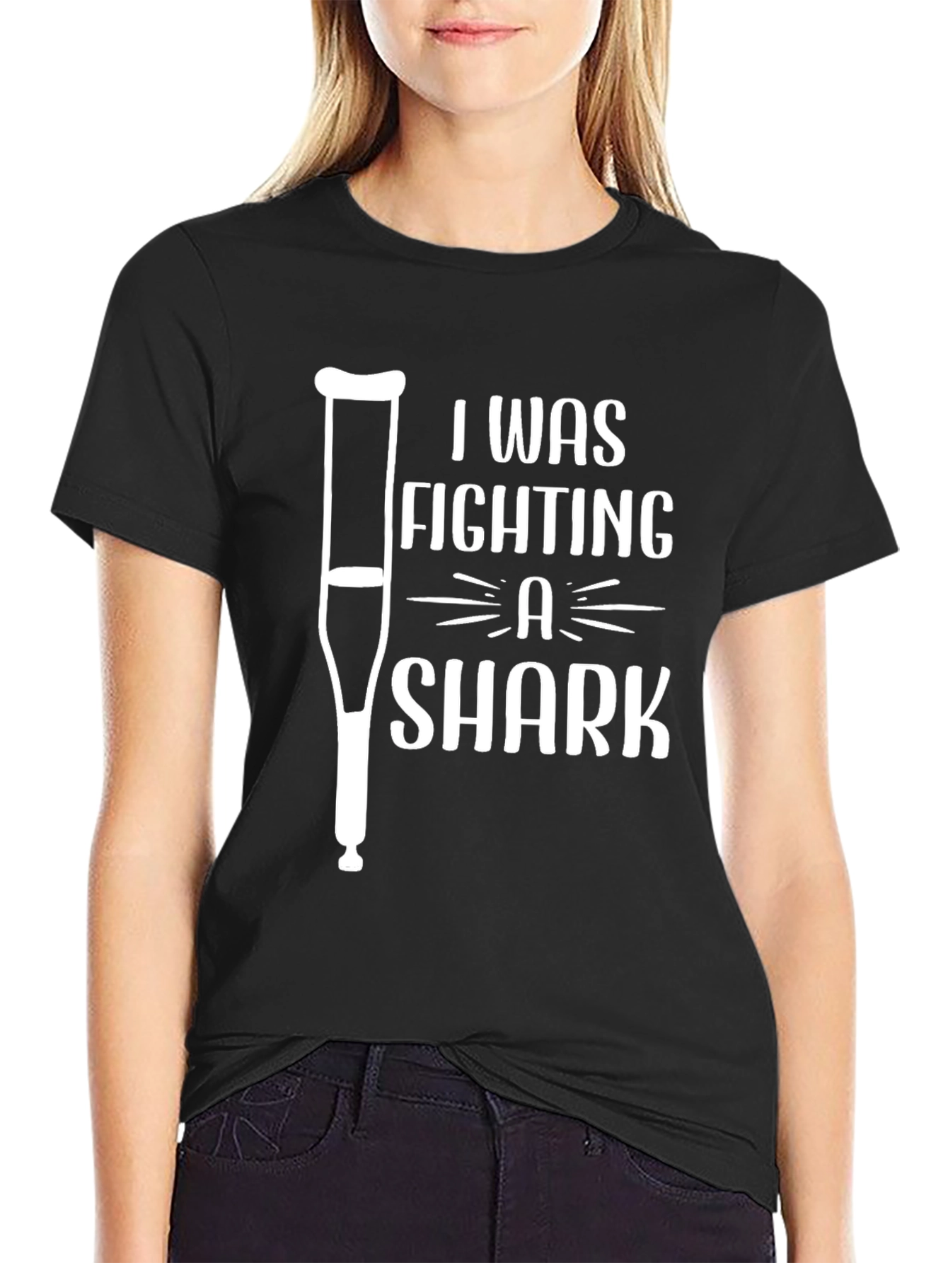 I Was Fighting A Shark Funny Graphic T-Shirt