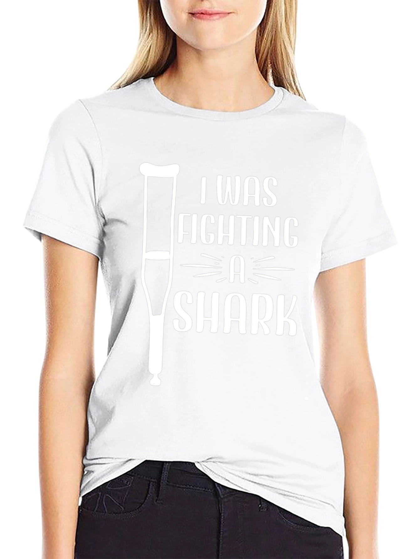 I Was Fighting A Shark Funny Graphic T-Shirt