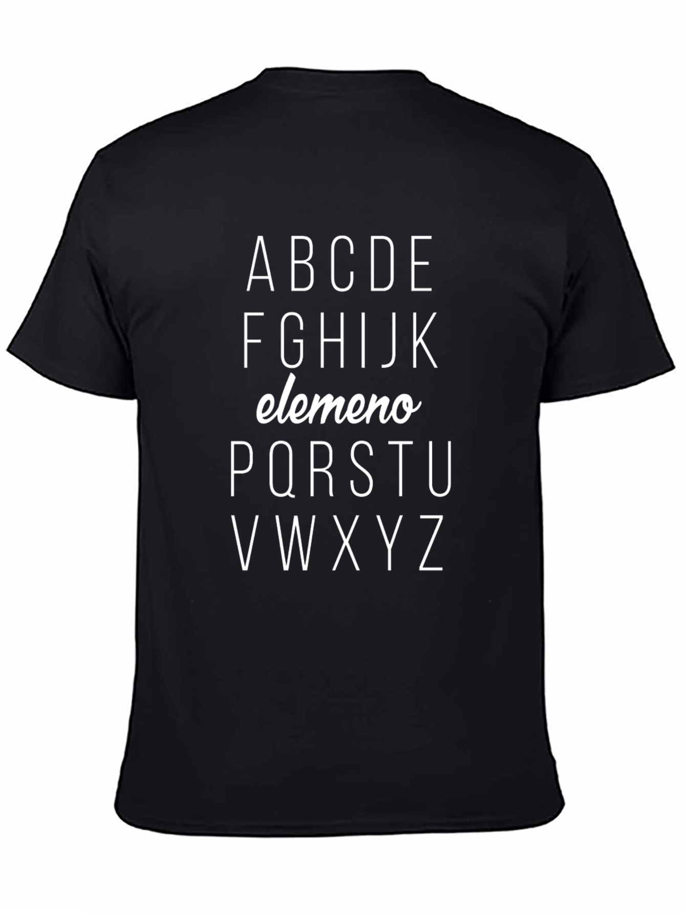 Alphabet ABC T-Shirt - Black Cotton Blend Tee