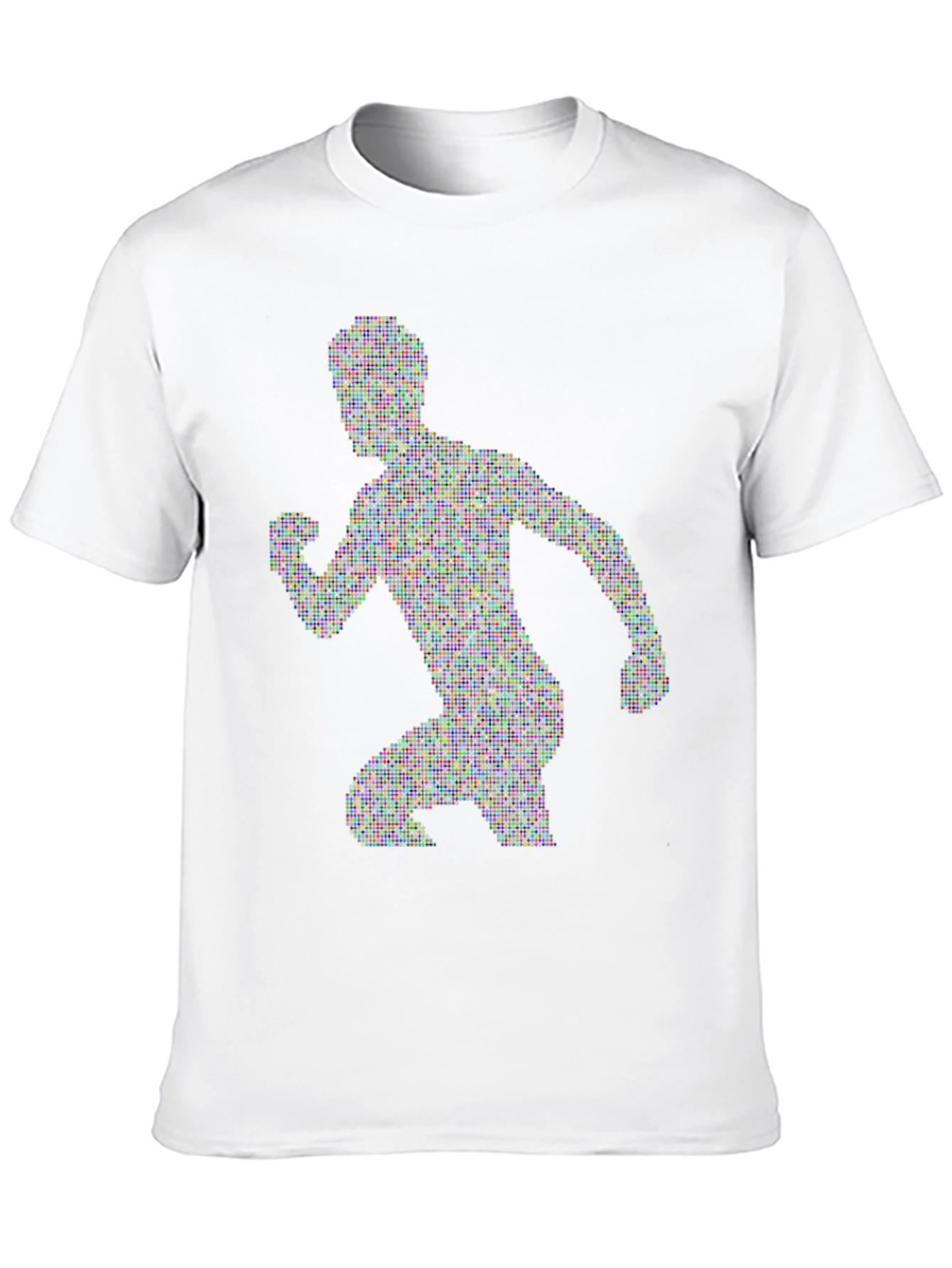 Pixelated Runner Graphic Tee - Black Cotton T-Shirt