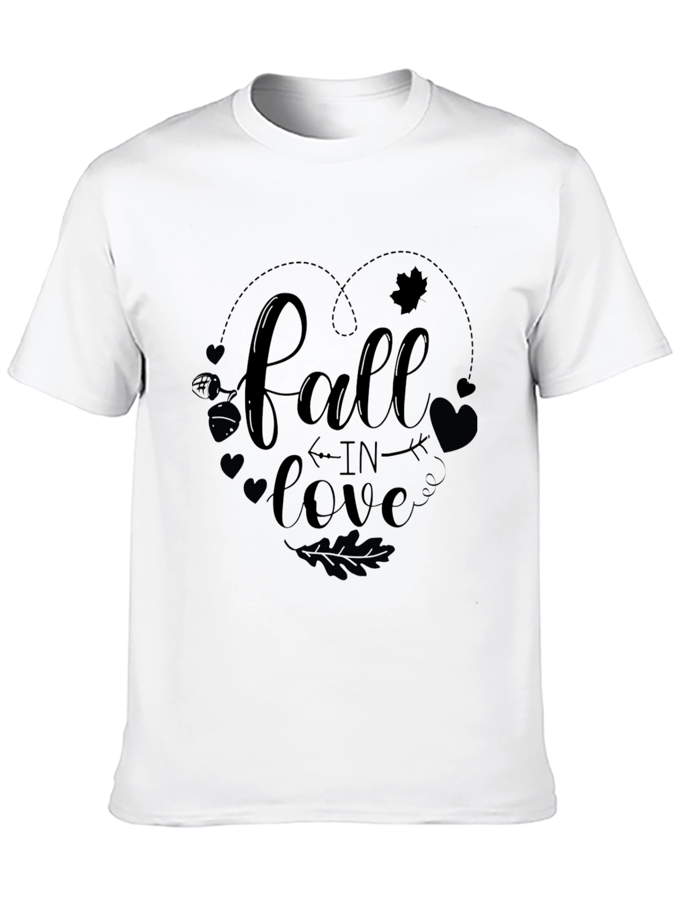 Fall In Love Black Graphic Tee