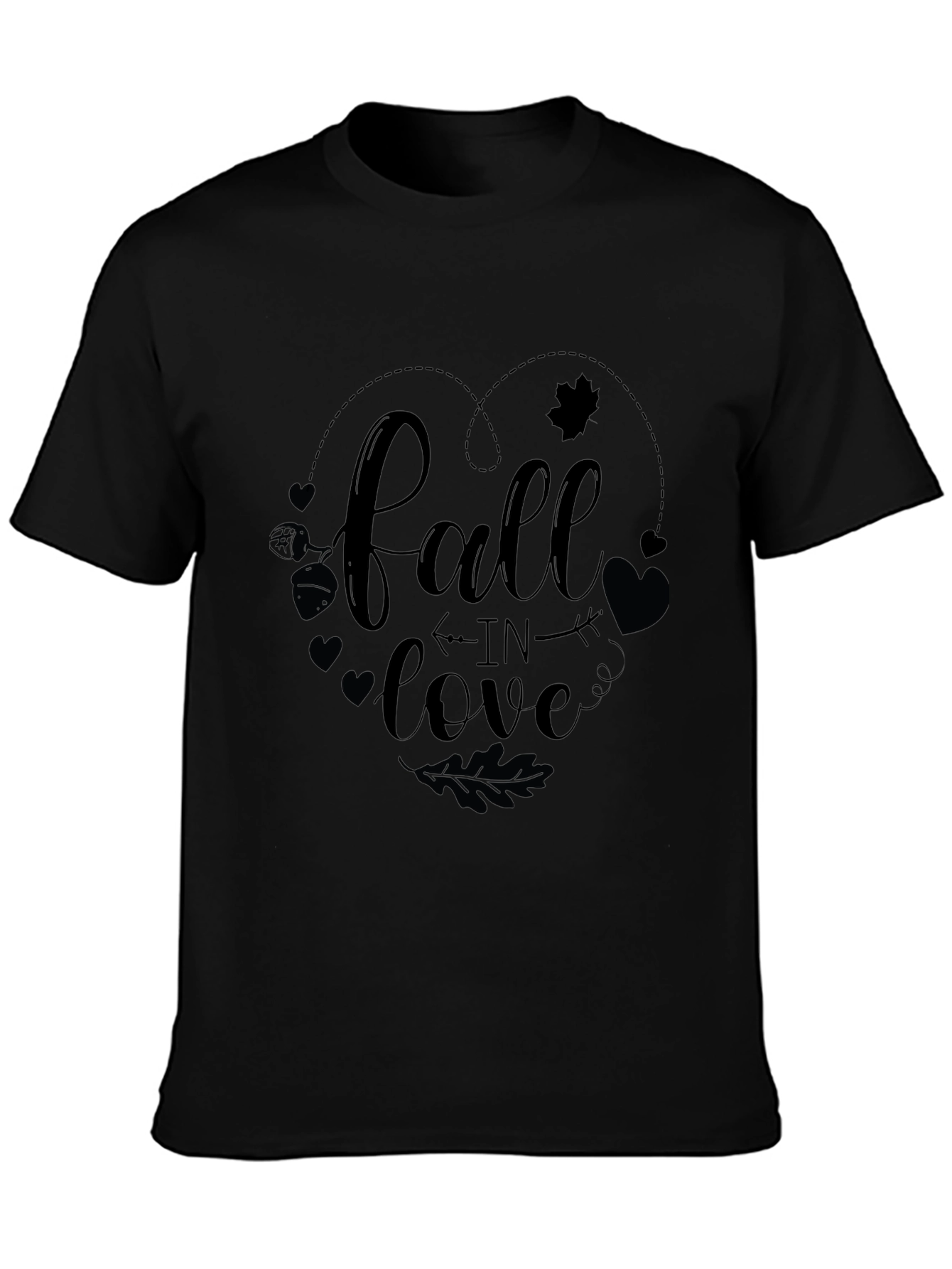 Fall In Love Black Graphic Tee