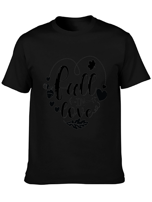 Fall In Love Black Graphic Tee